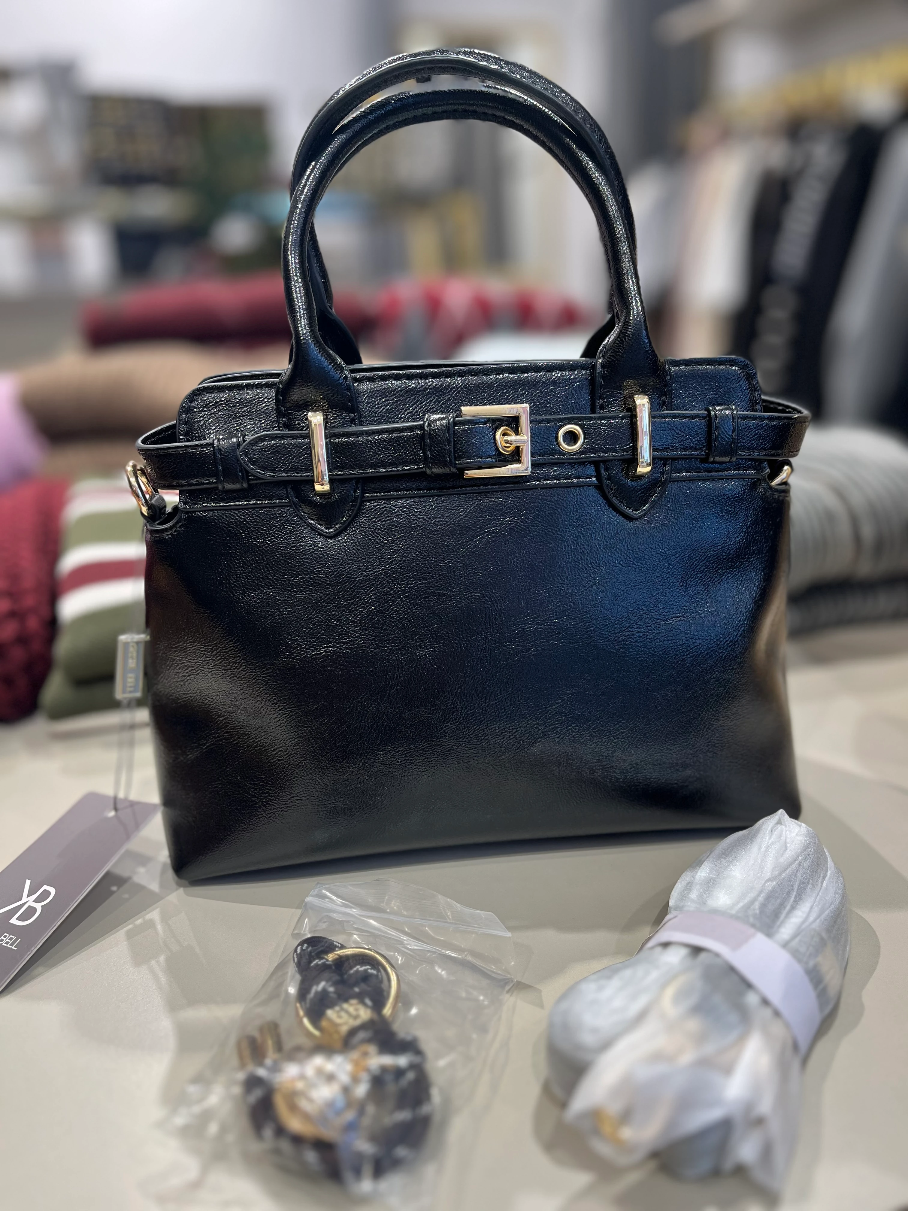 Kriste Bell Siyah Deri Çanta 