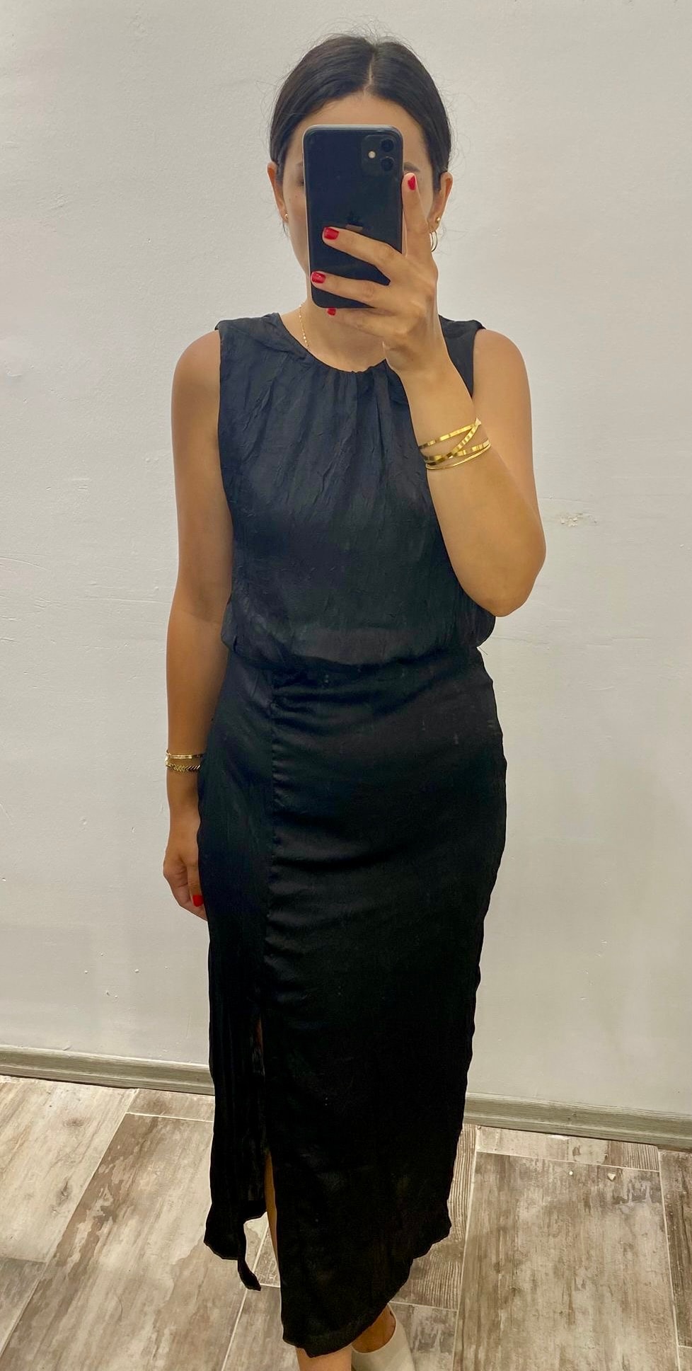 Siyah Yırtmaçlı Zra Elbise 