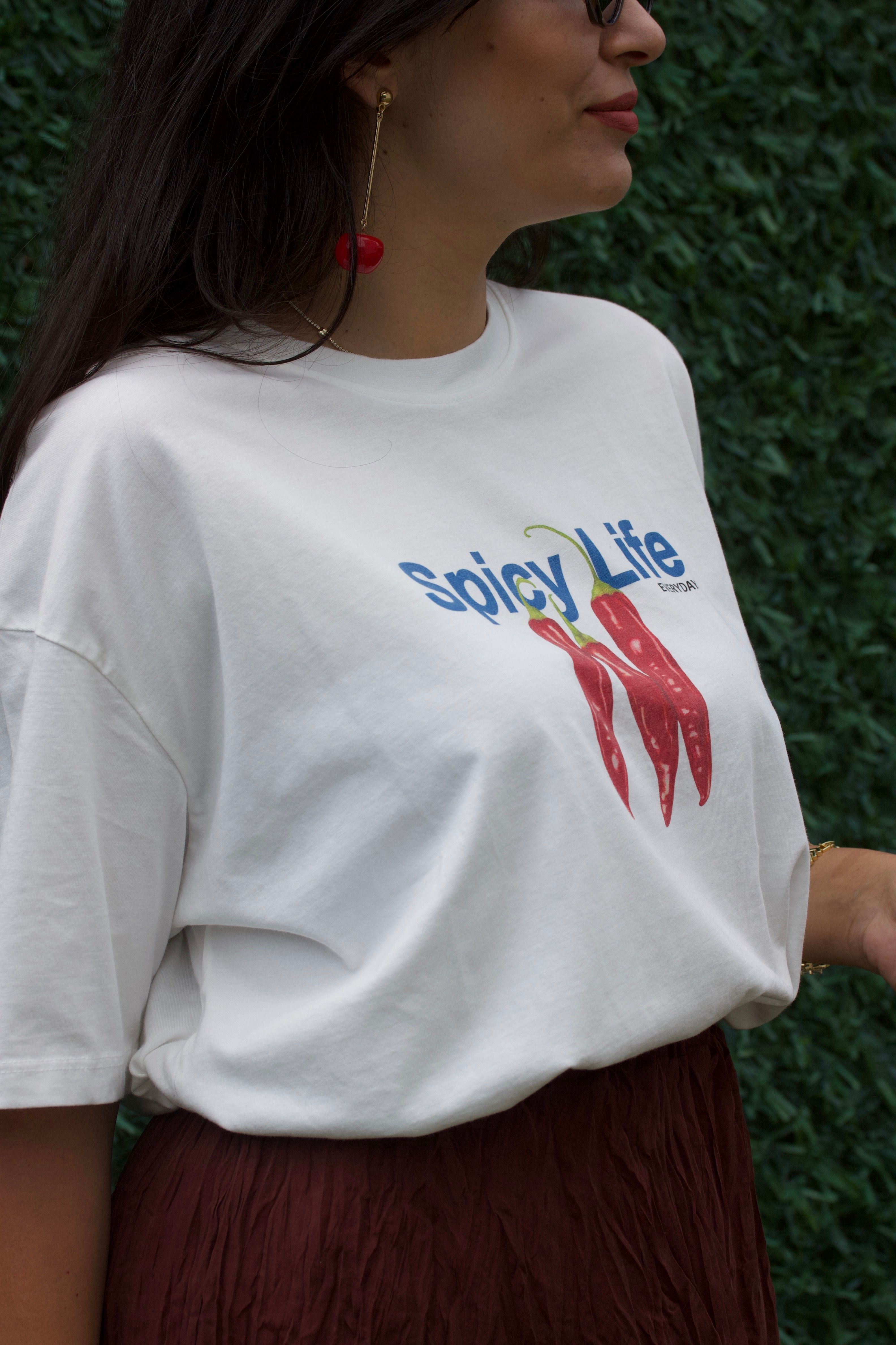 Kırmızı Biber Baskılı T-shirt