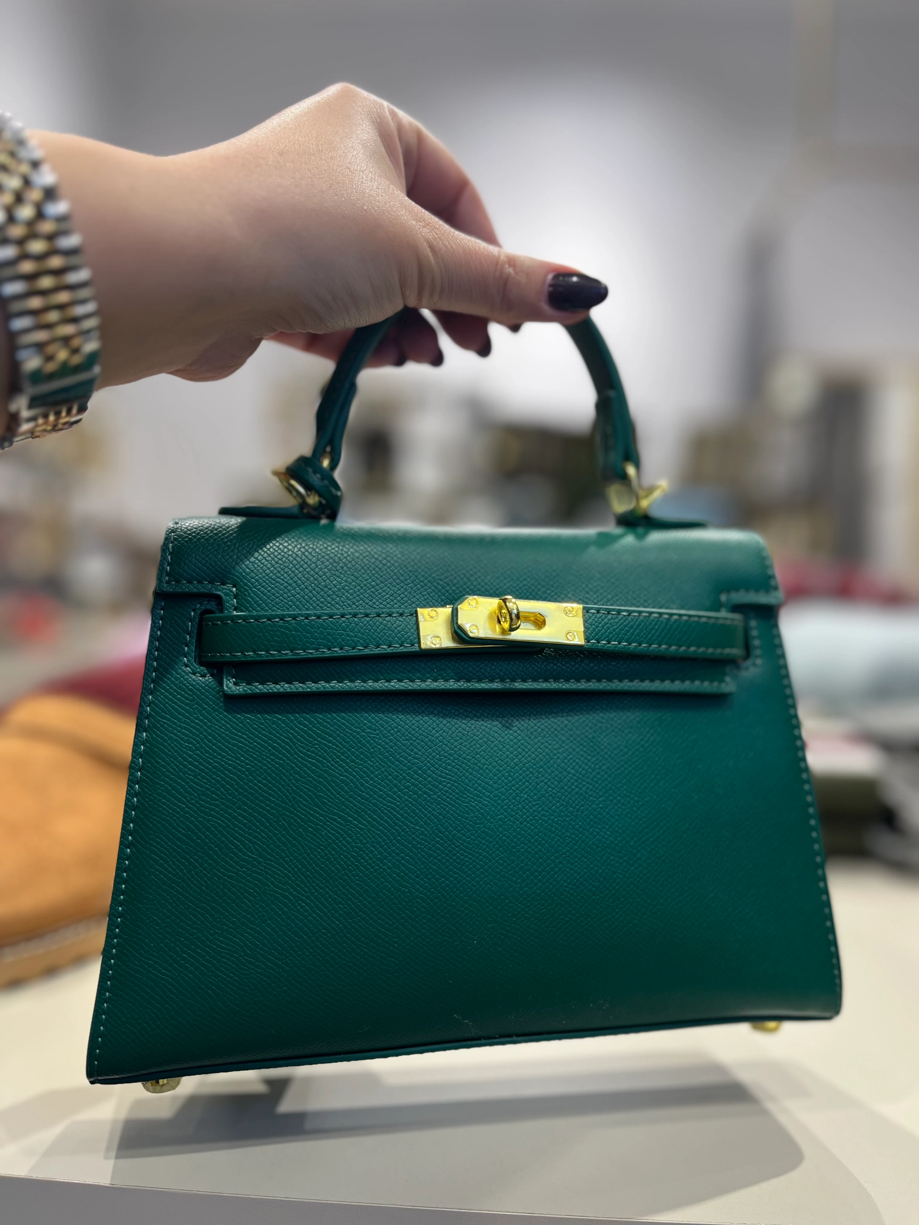 Matthew Cox Yeşil Deri Çanta 