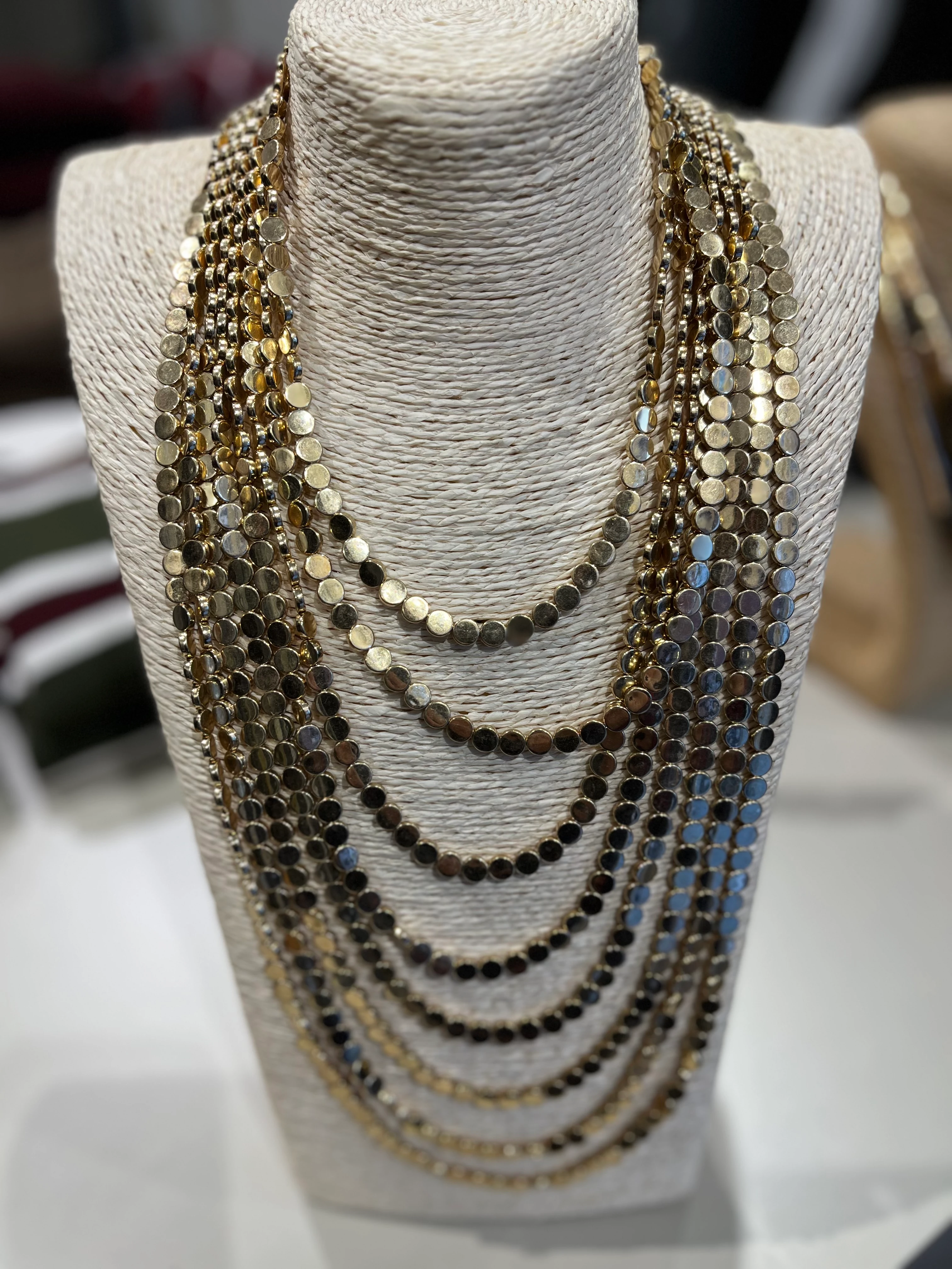 Gold Çoklu Arpa Kolye 