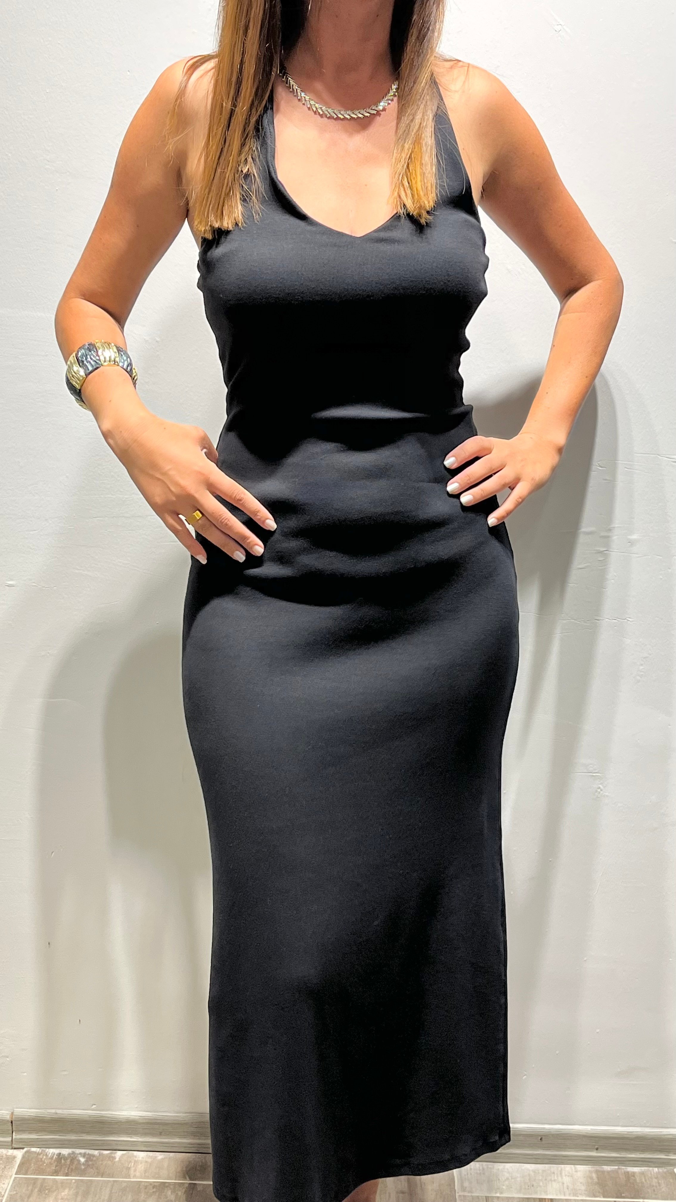 Siyah Halter Yaka Elbise 