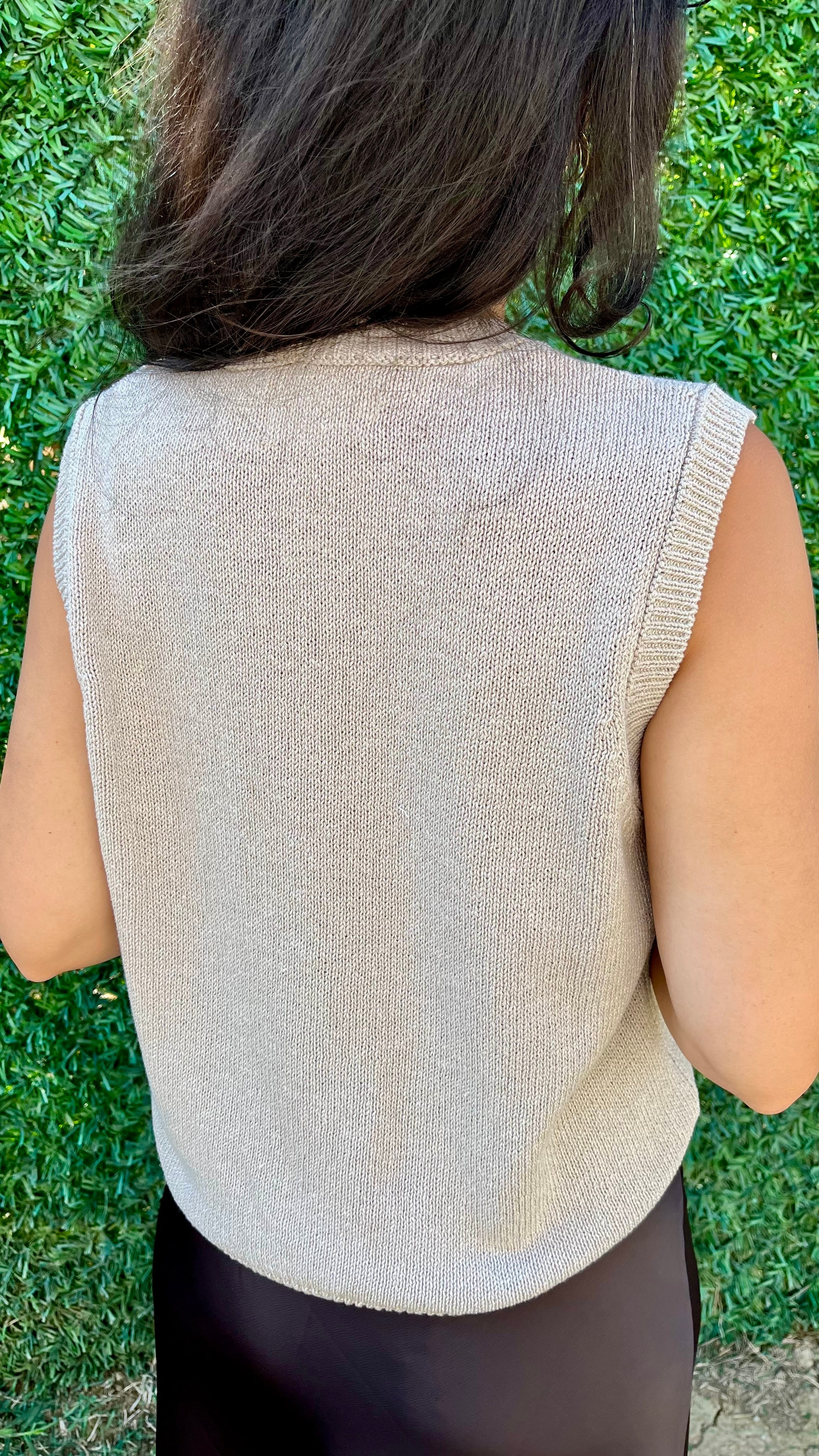 Vizon Düğme Detaylı Triko Yelek 