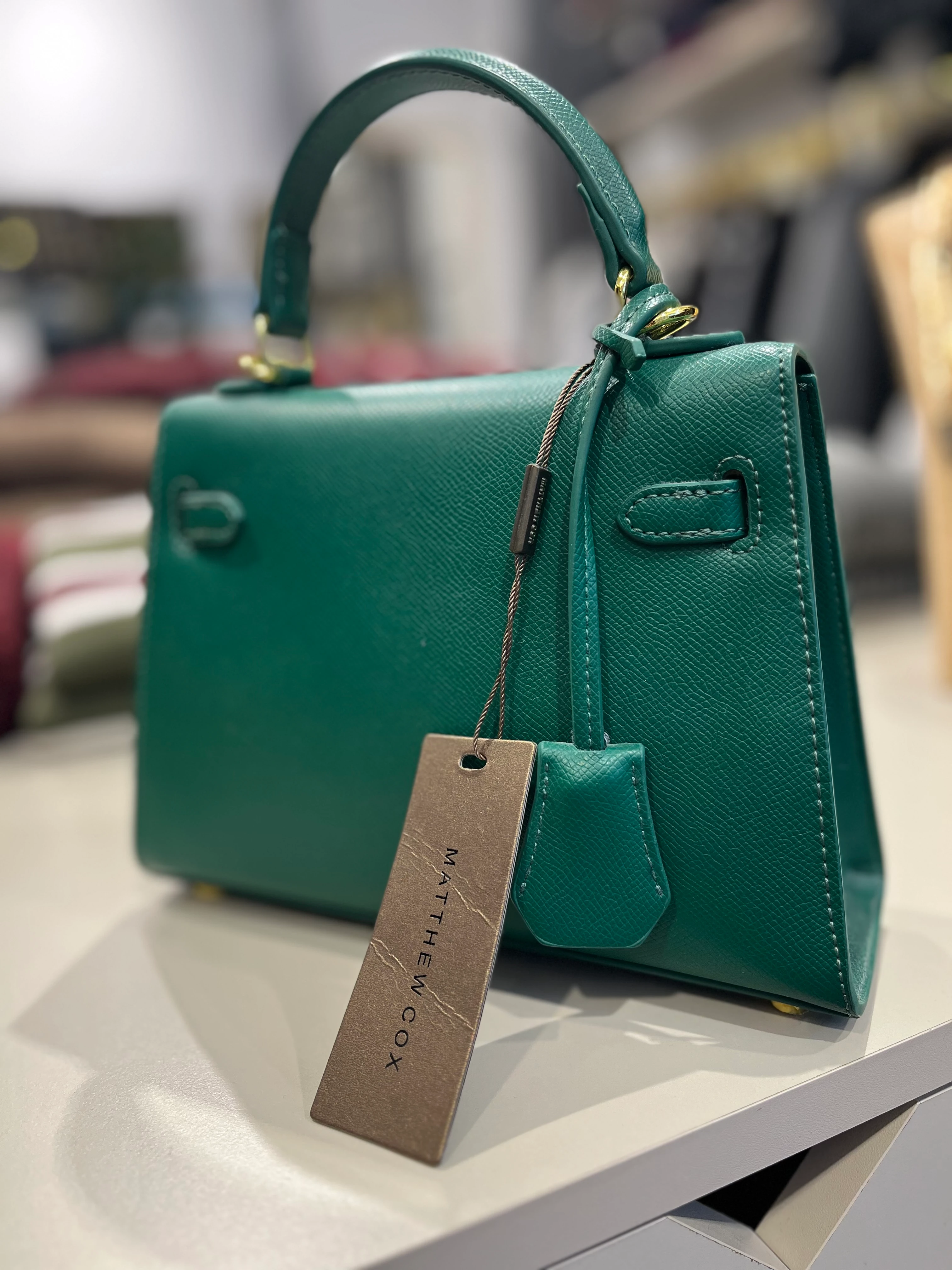 Matthew Cox Yeşil Deri Çanta 