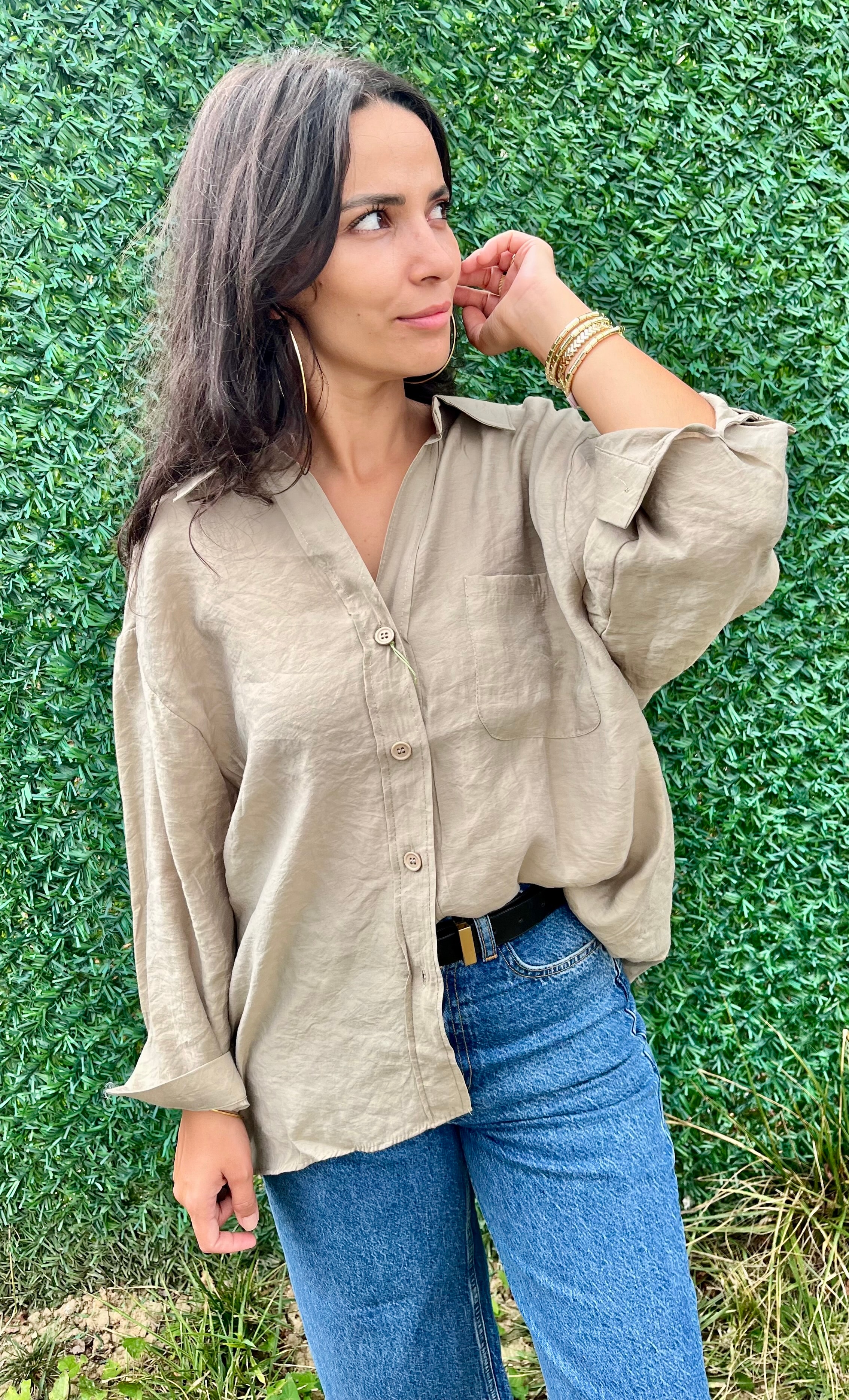 Vizon Oversize Gömlek 