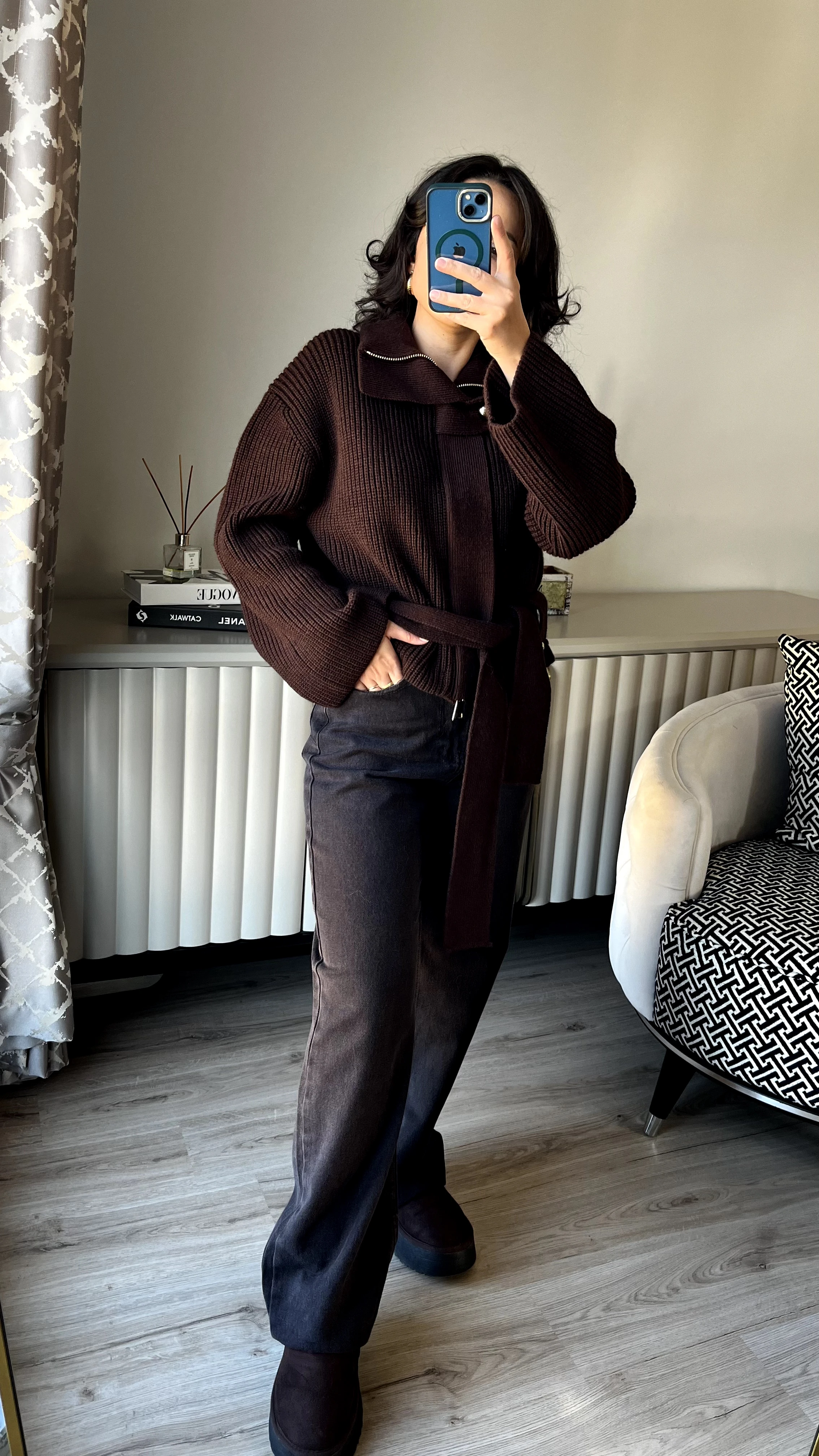 Acı Kahve Triko Hırka 