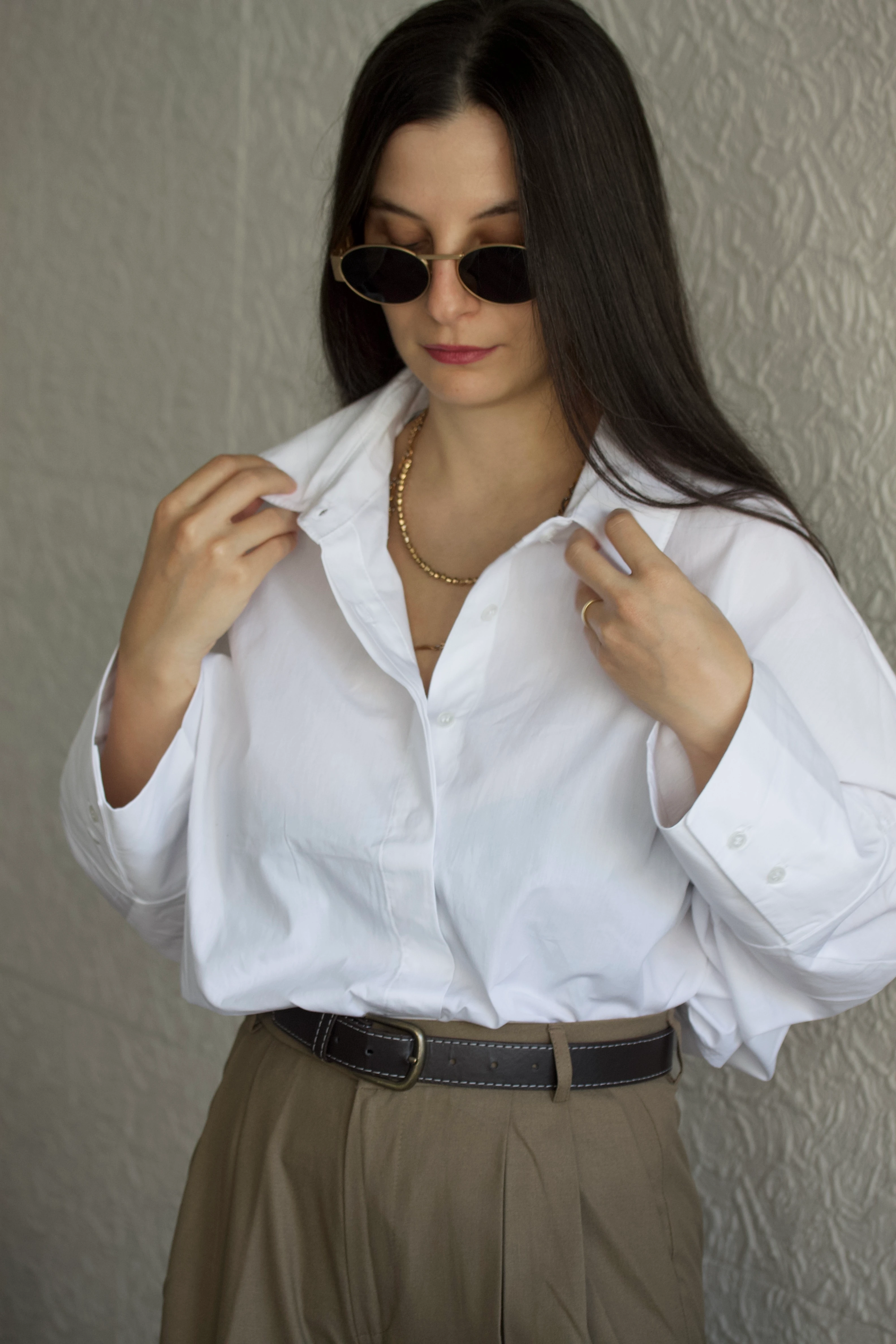 Beyaz Poplin Oversize Gömlek