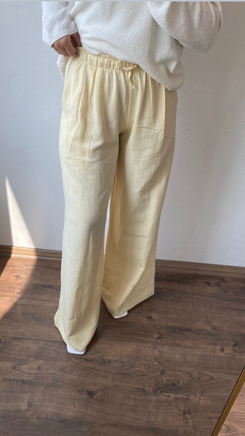 Sarı Keten Pantolon 