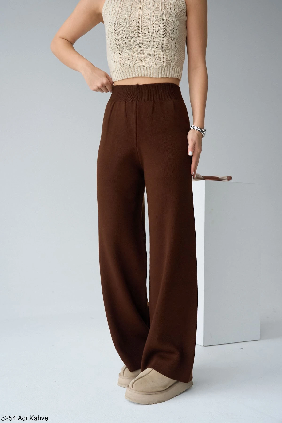 Acı Kahve Triko Pantolon