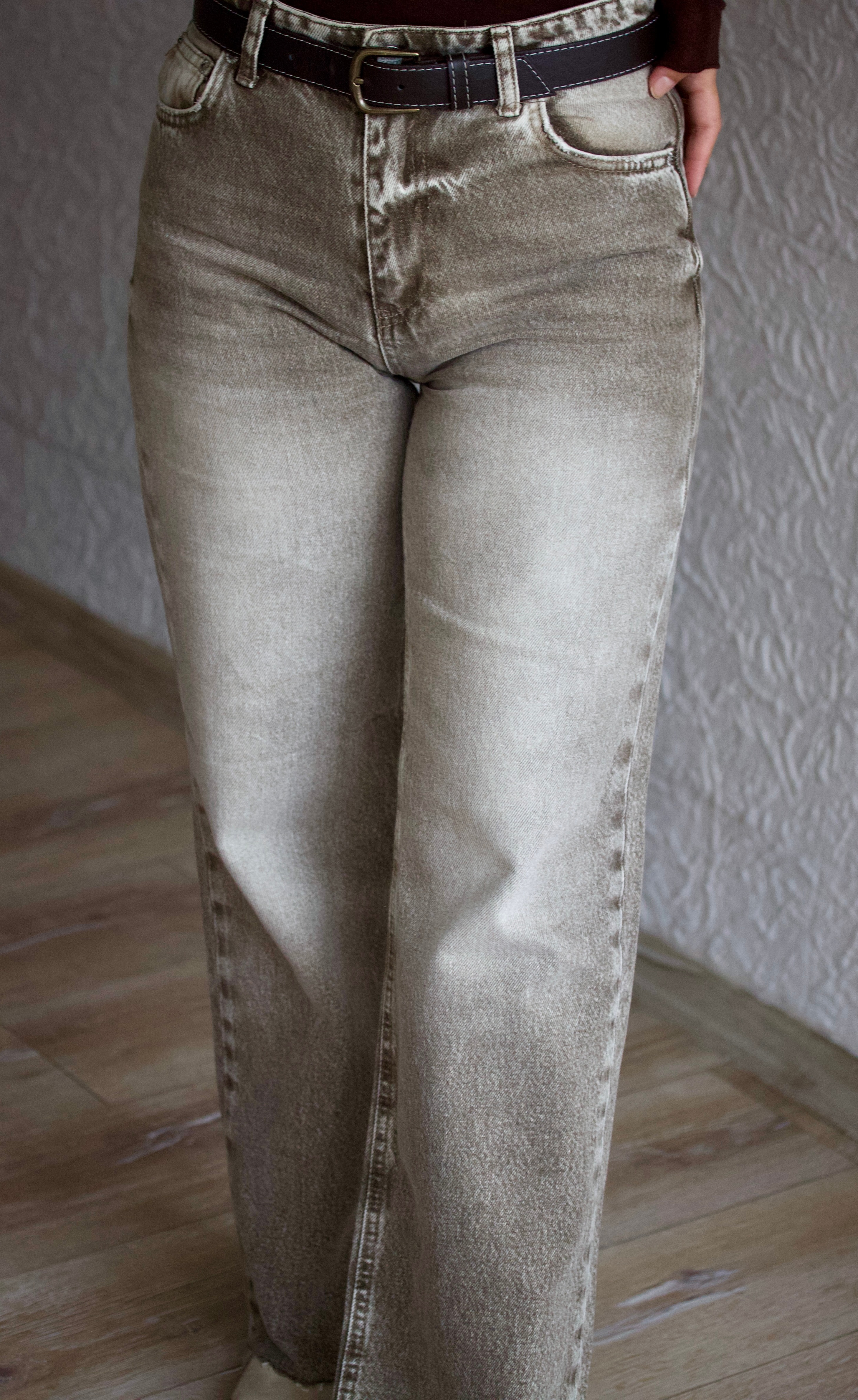 Gri Yıkama Jean Pantolon 