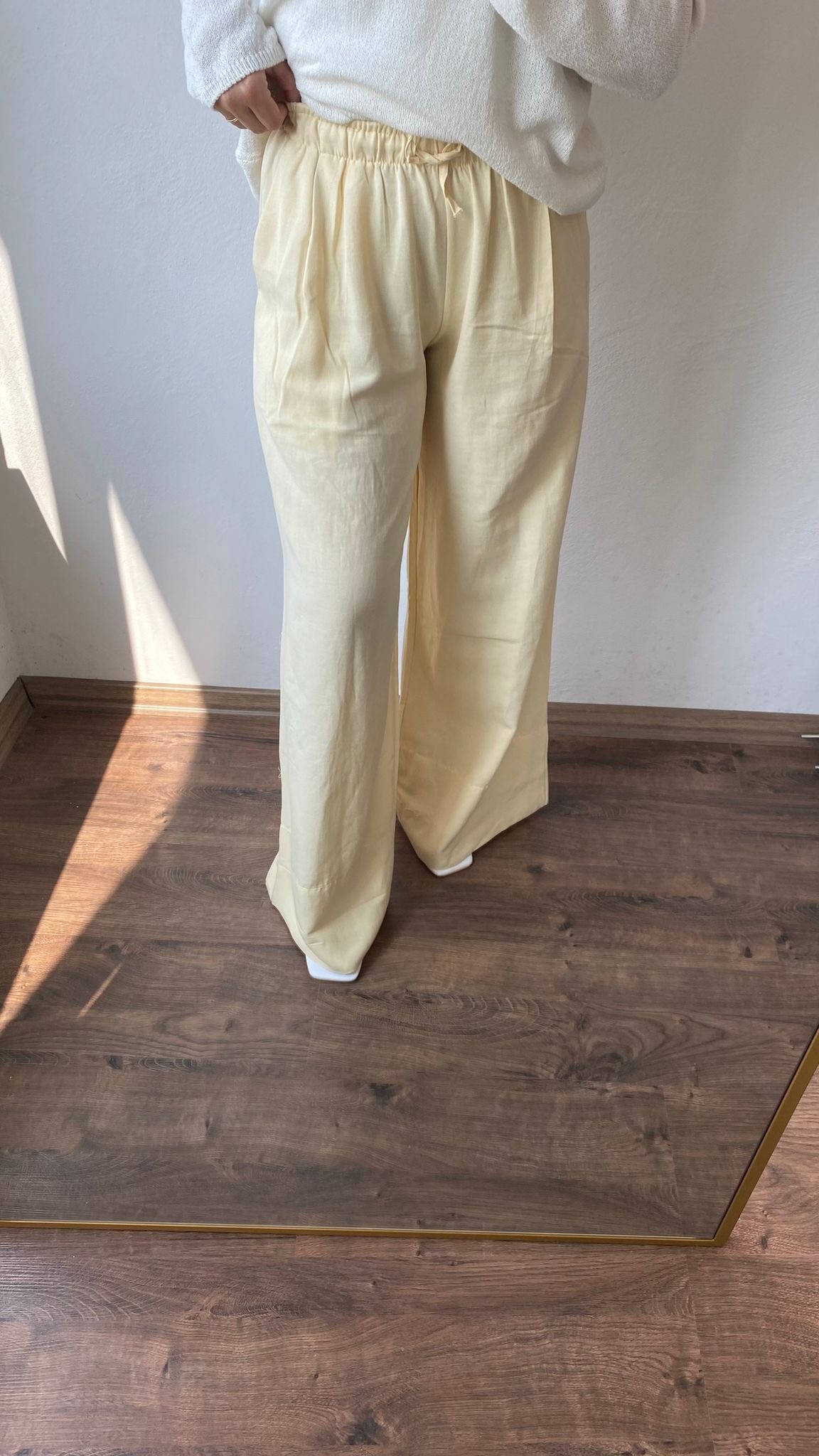 Sarı Keten Pantolon 