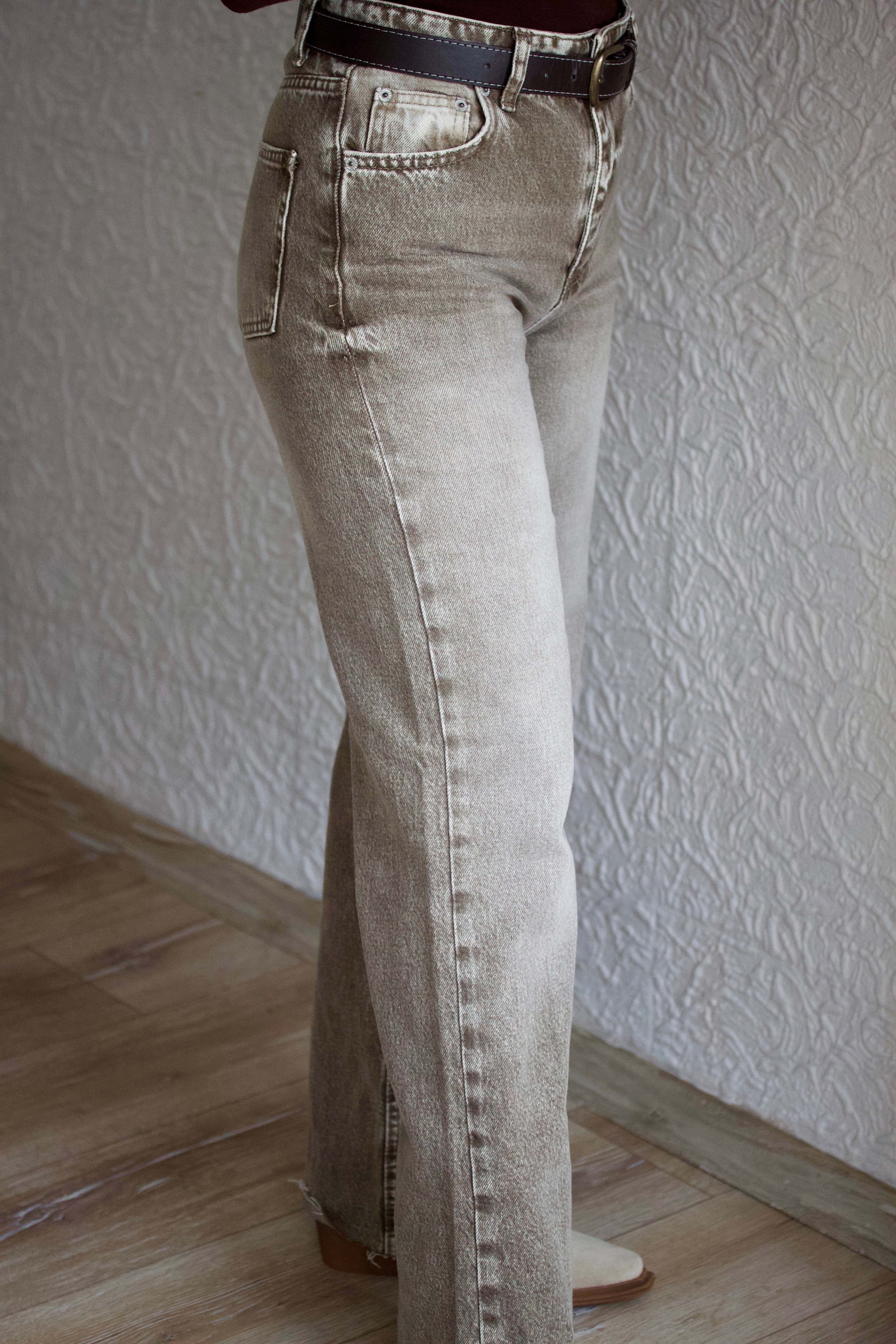 Gri Yıkama Jean Pantolon 