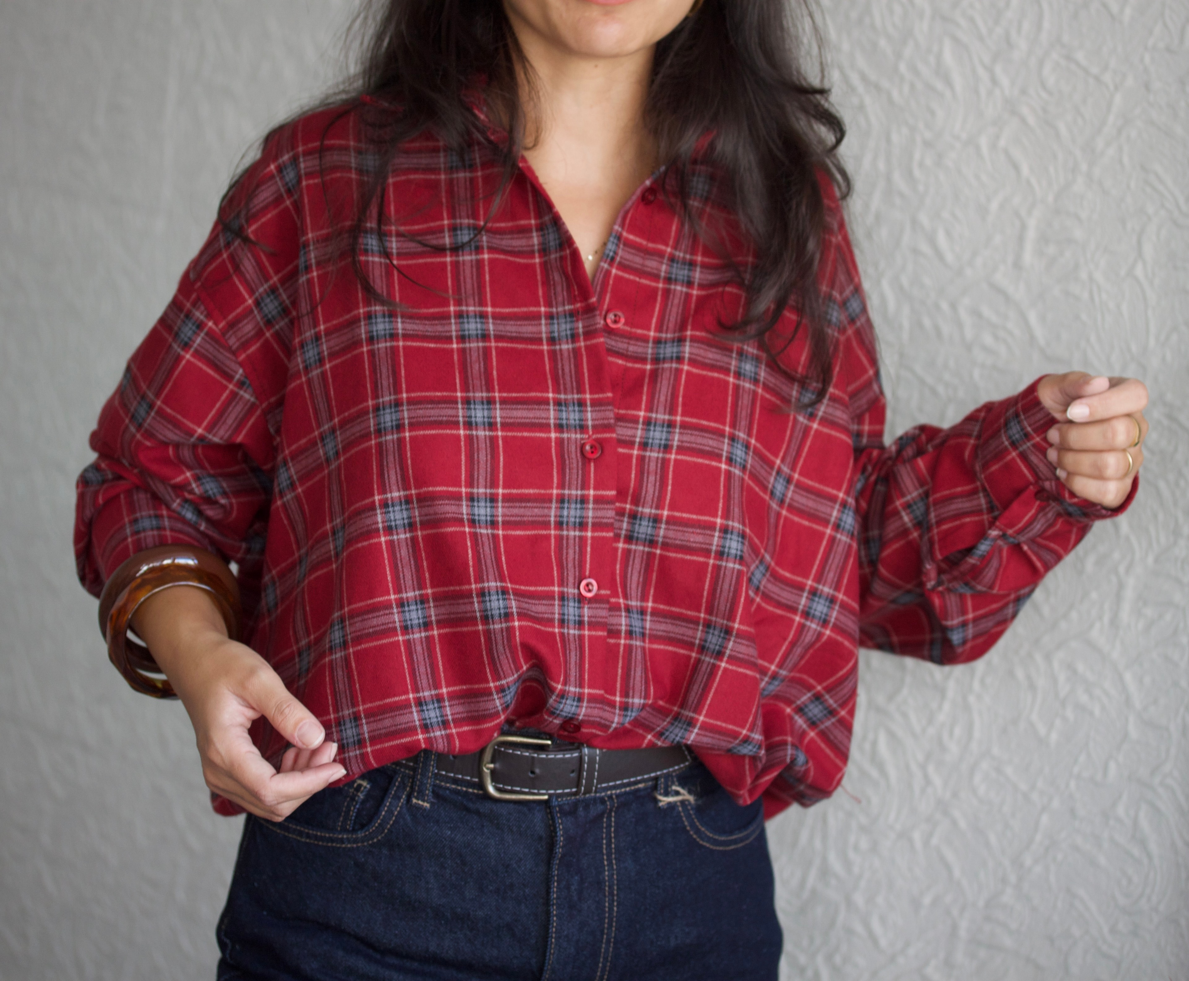 Oversize Ekose Gömlek 