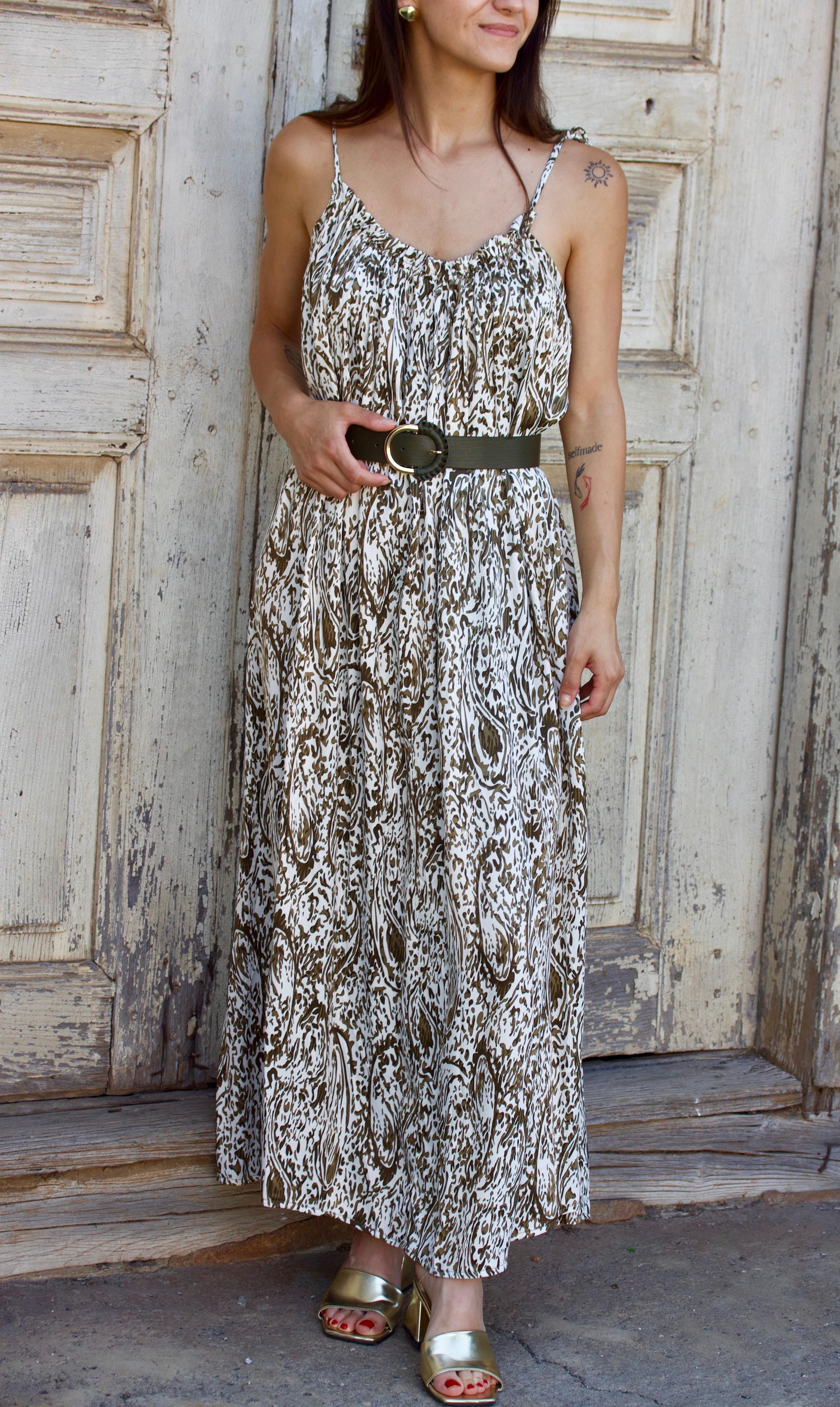 Saten Maxi Elbise 