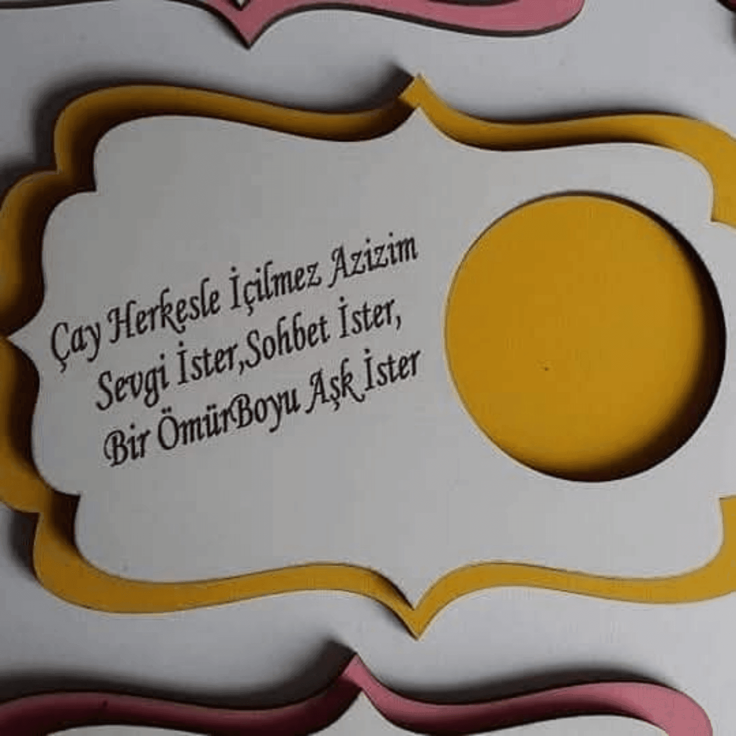 2'li Özelleştirilebilir Kahve Altlığı Sunumluk Dekoratif