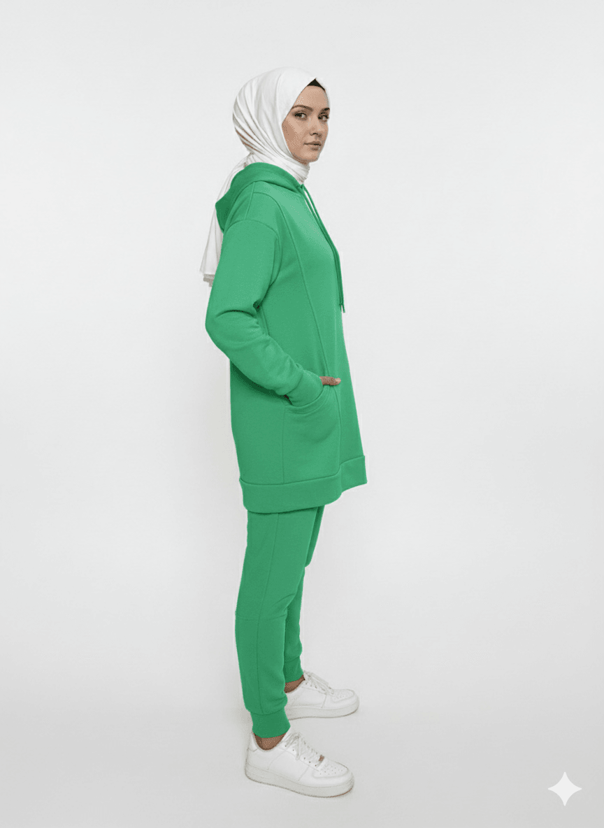 2273_Kapüşonlu Sweatshirt & Pantolon Eşofman Takımı