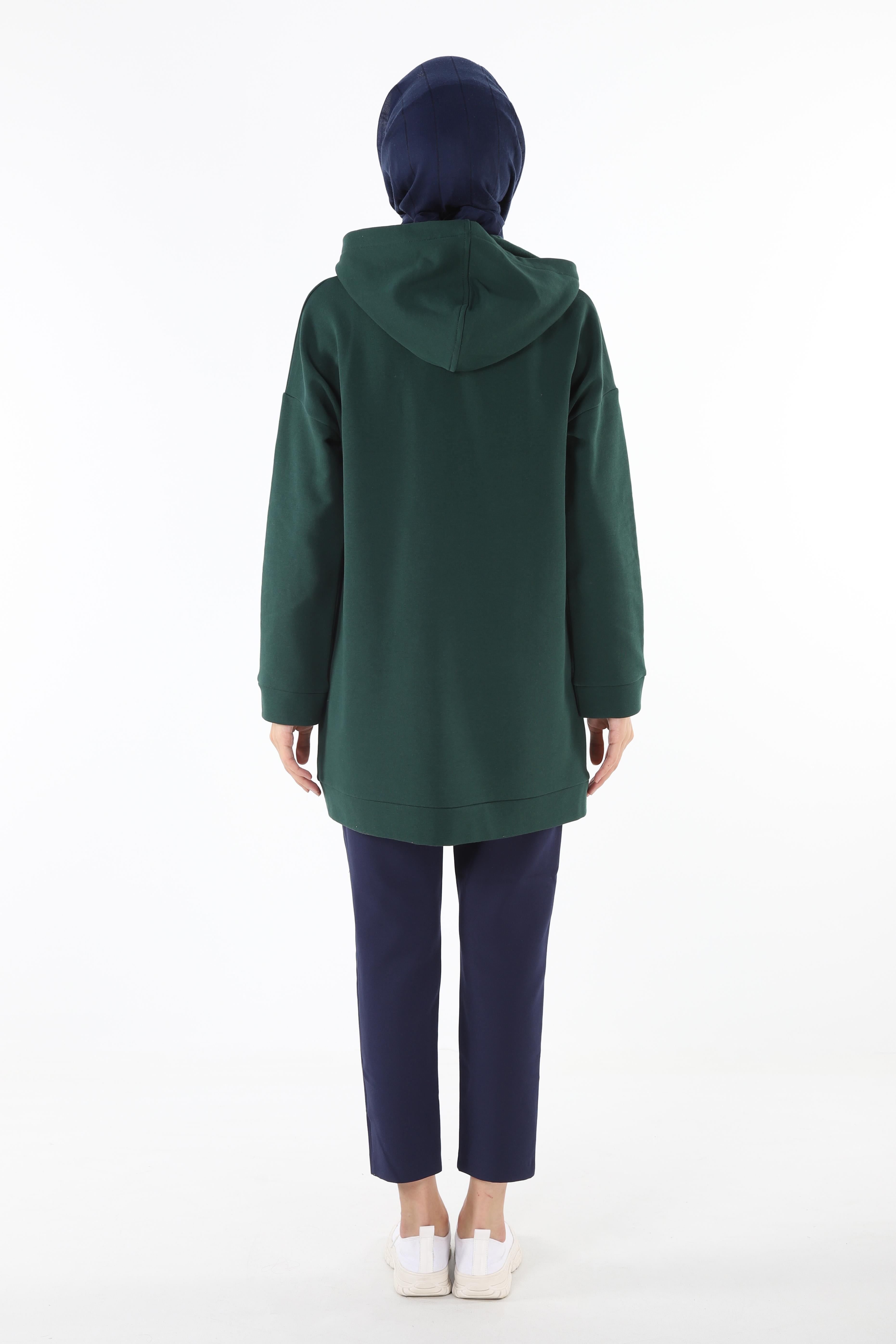 1929_Fermuarlı Tesettür Sweatshirt