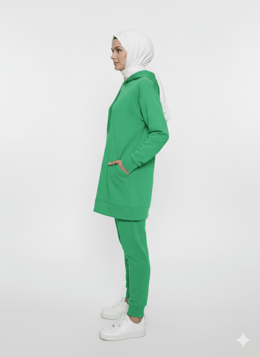 2273_Kapüşonlu Sweatshirt & Pantolon Eşofman Takımı