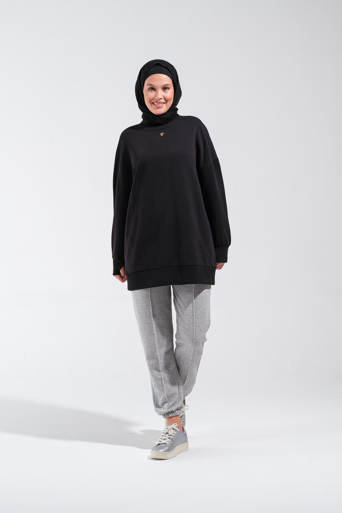 2225_Oversize Bisiklet Yakalı Sweatshirt
