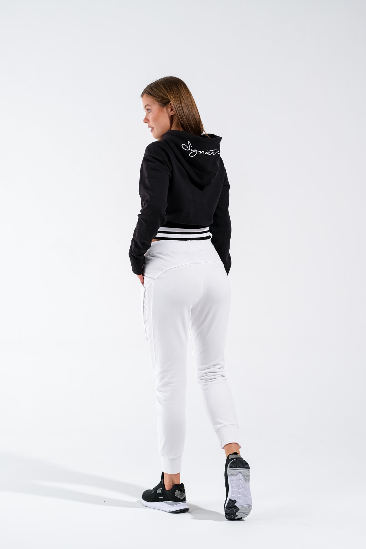 Kadın Kapüşonlu Crop Sweatshirt