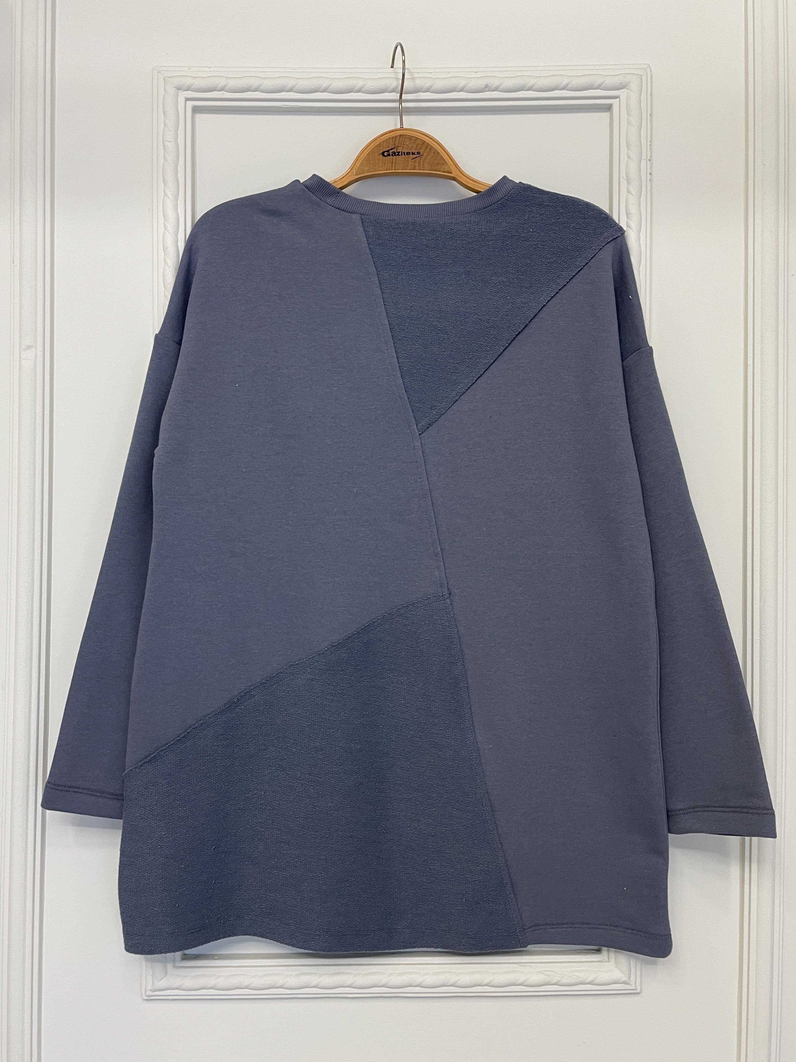 2228_Dikiş Detaylı Oversize Eşofman Tesettür Takım
