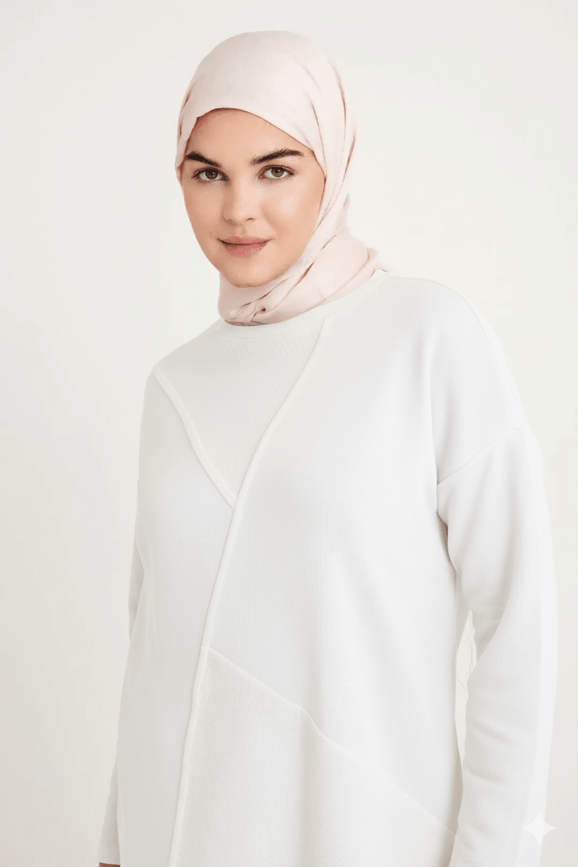 2228_Dikiş Detaylı Oversize Eşofman Tesettür Takım