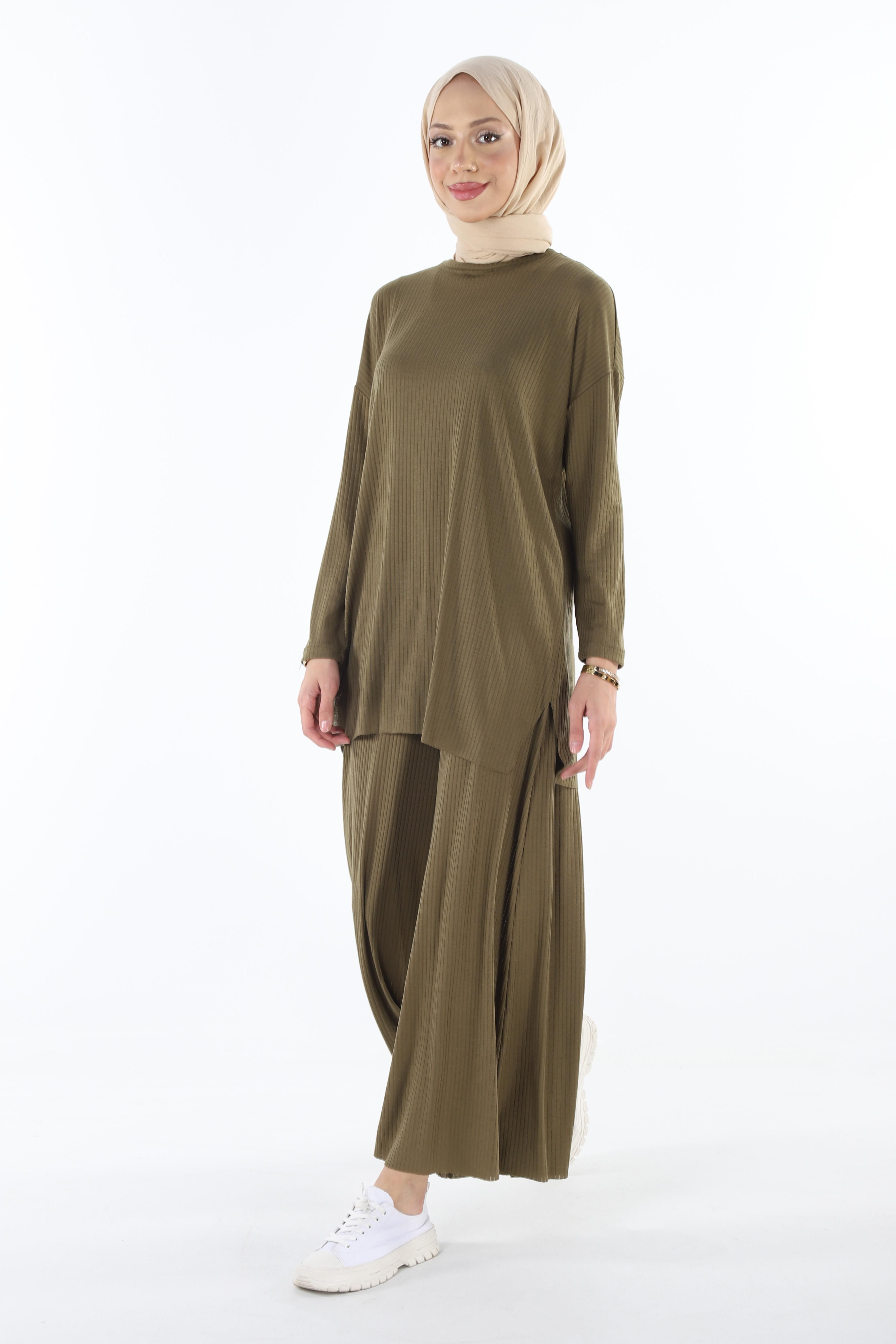 2150_Tesettür Kaşkorse Tunik- Pantolon