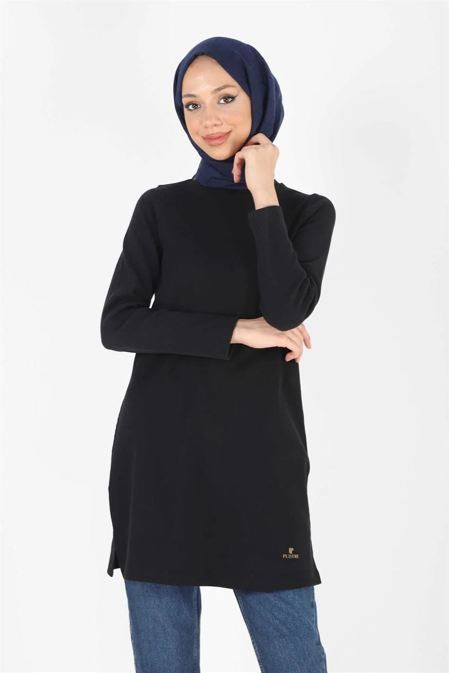 2064_Baskılı Kaşkorse Tesettür Tunik Rahat