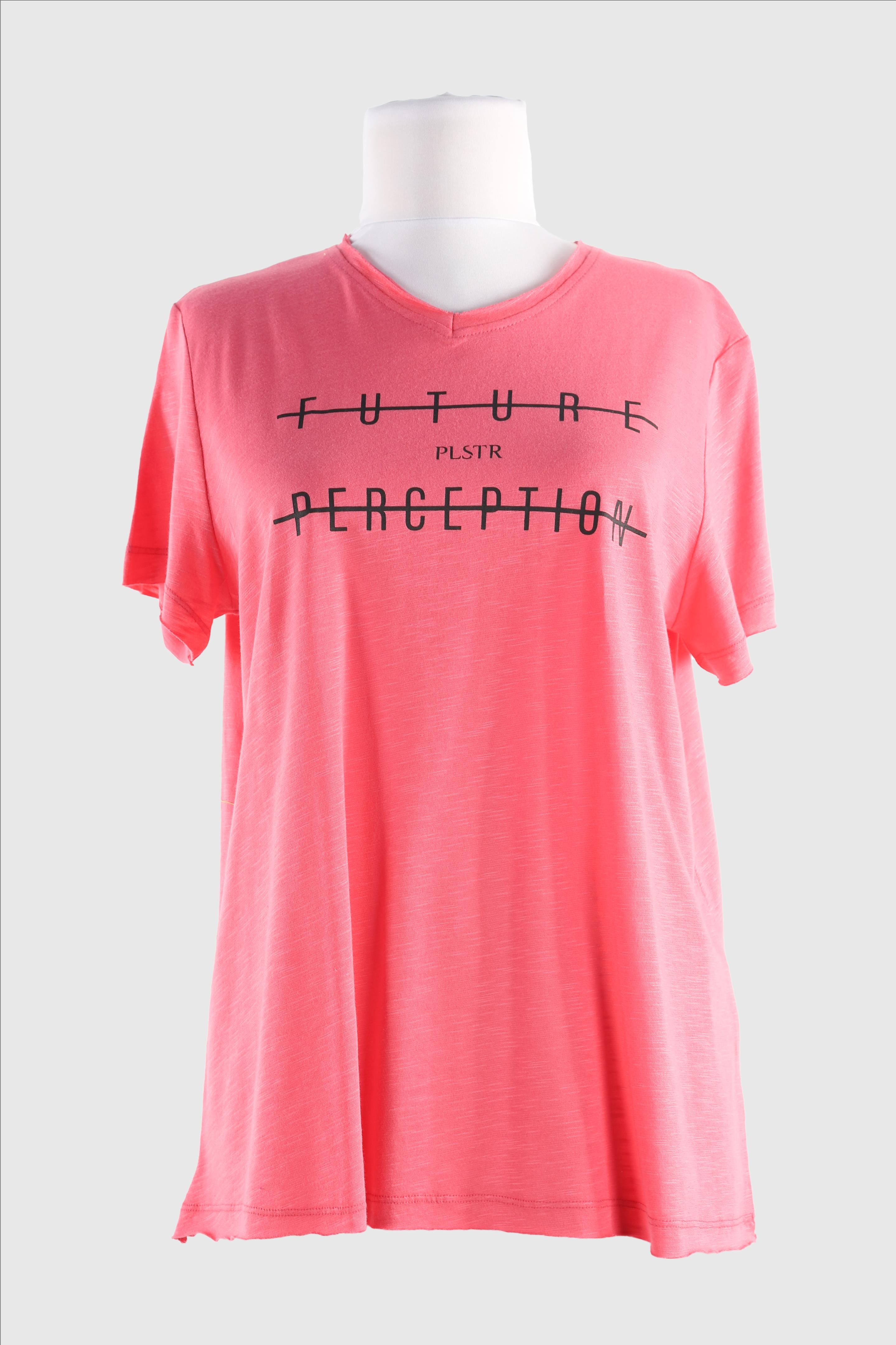 2093_Baskılı V Yaka Kısa Kollu T-shirt
