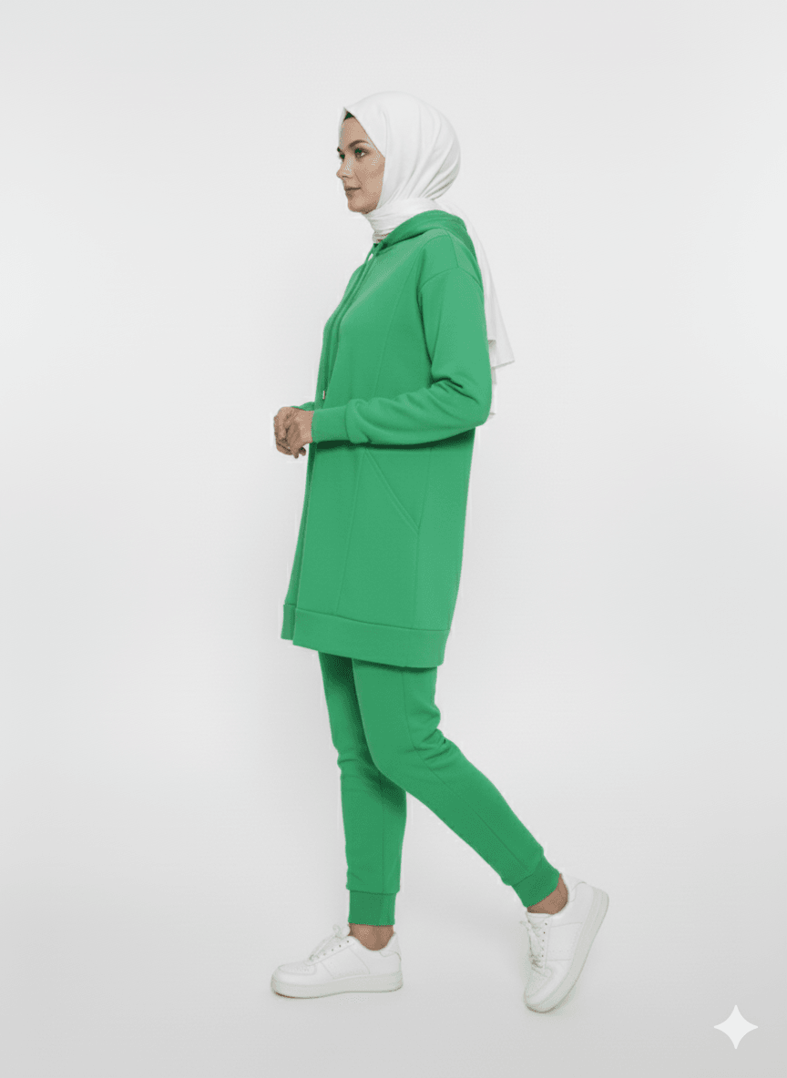 2273_Kapüşonlu Sweatshirt & Pantolon Eşofman Takımı