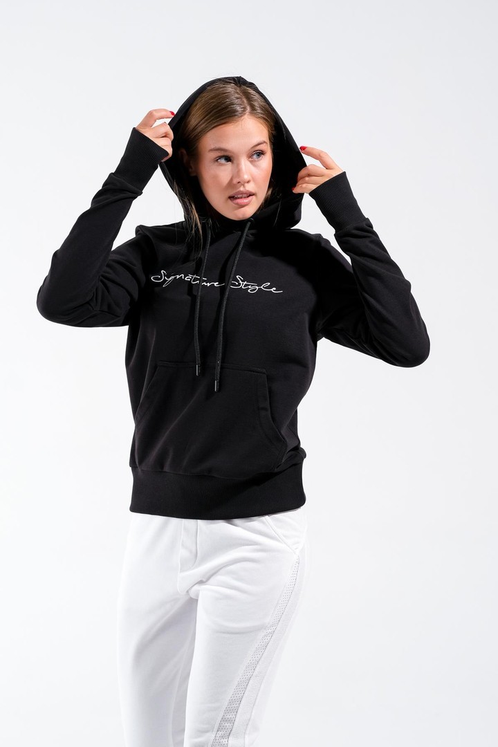 Kadın Kapüşonlu Cepli Sweatshirt