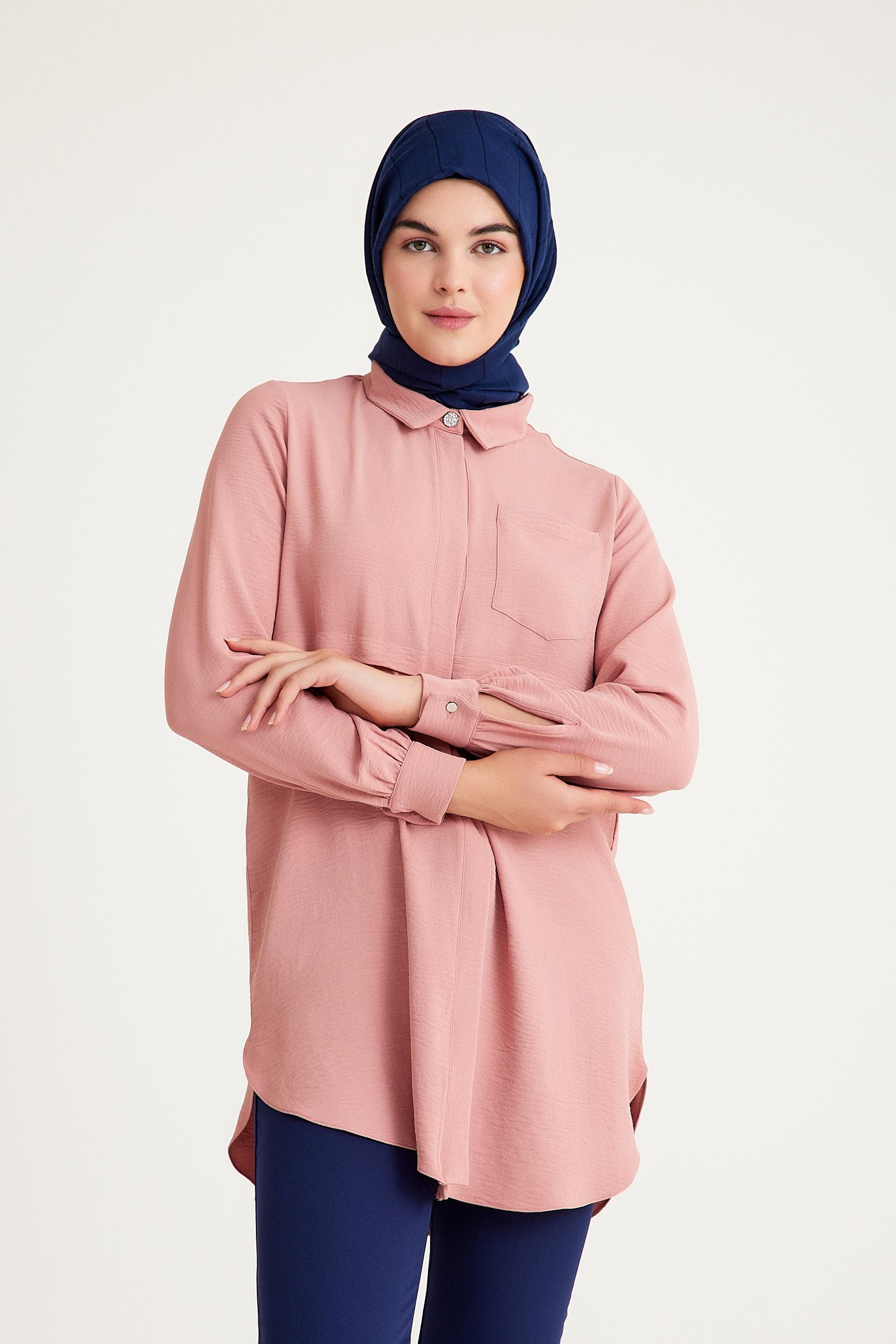 2241_Cepli Uzun Kol Tunik Gömlek