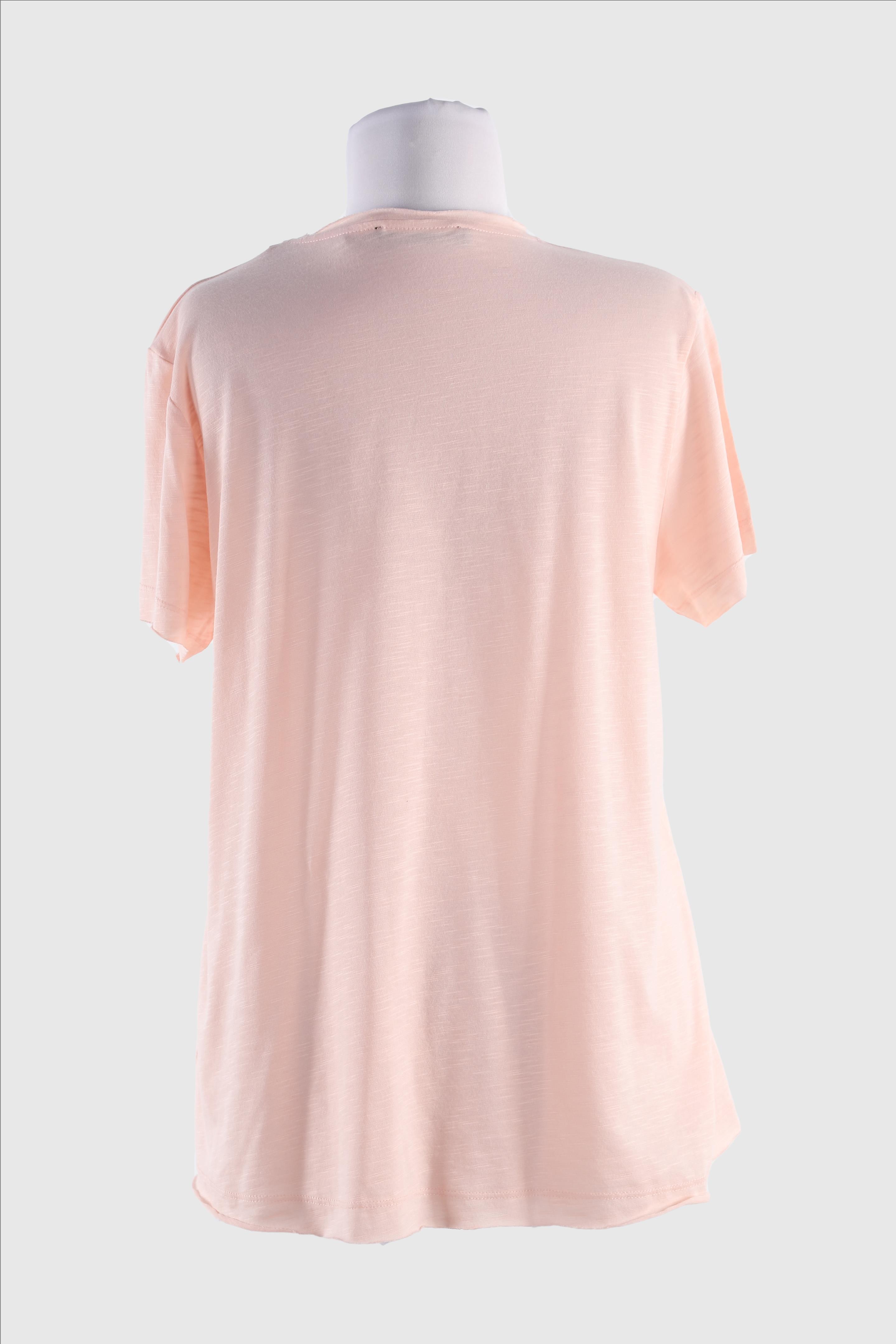 2093_Baskılı V Yaka Kısa Kollu T-shirt
