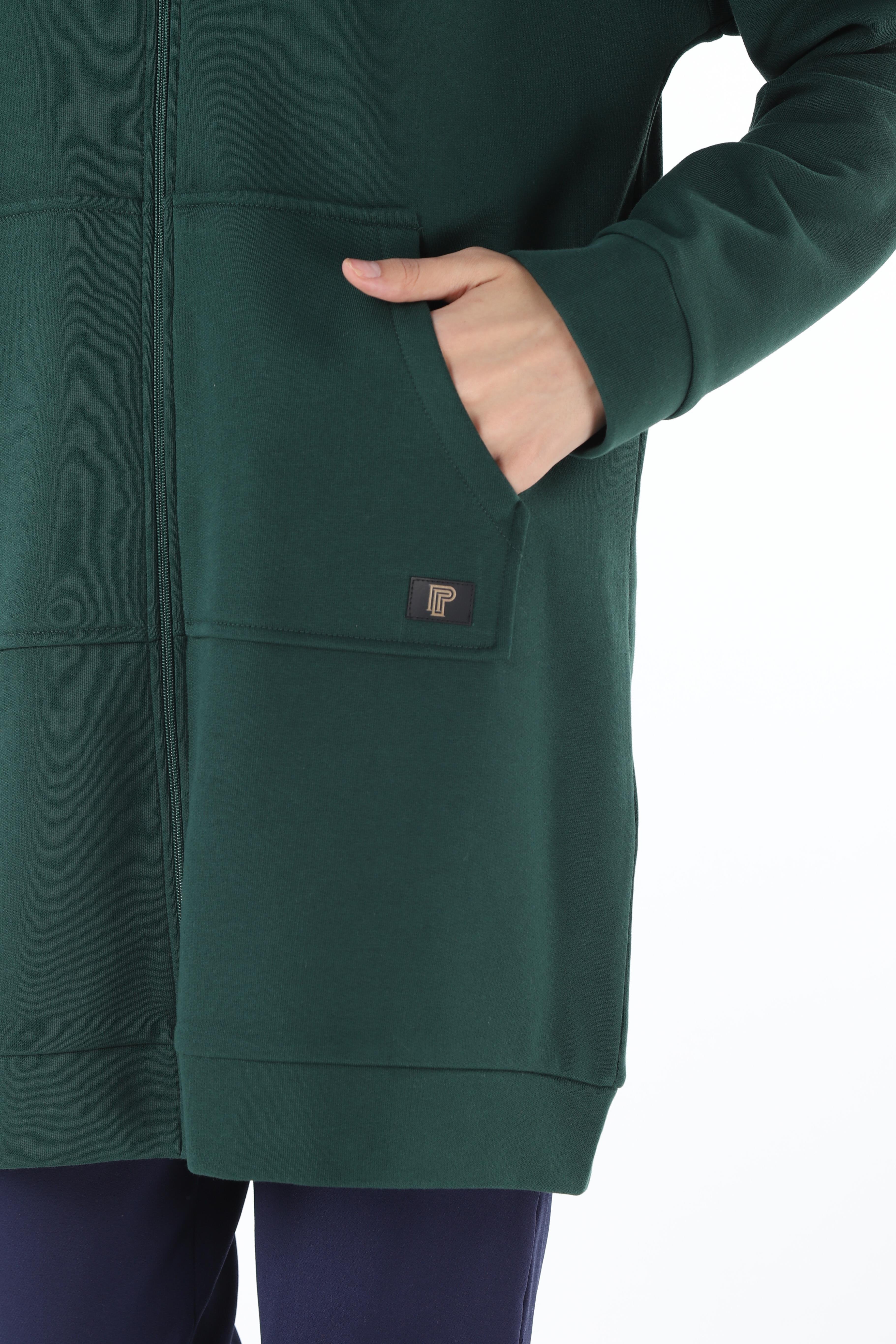 1929_Fermuarlı Tesettür Sweatshirt