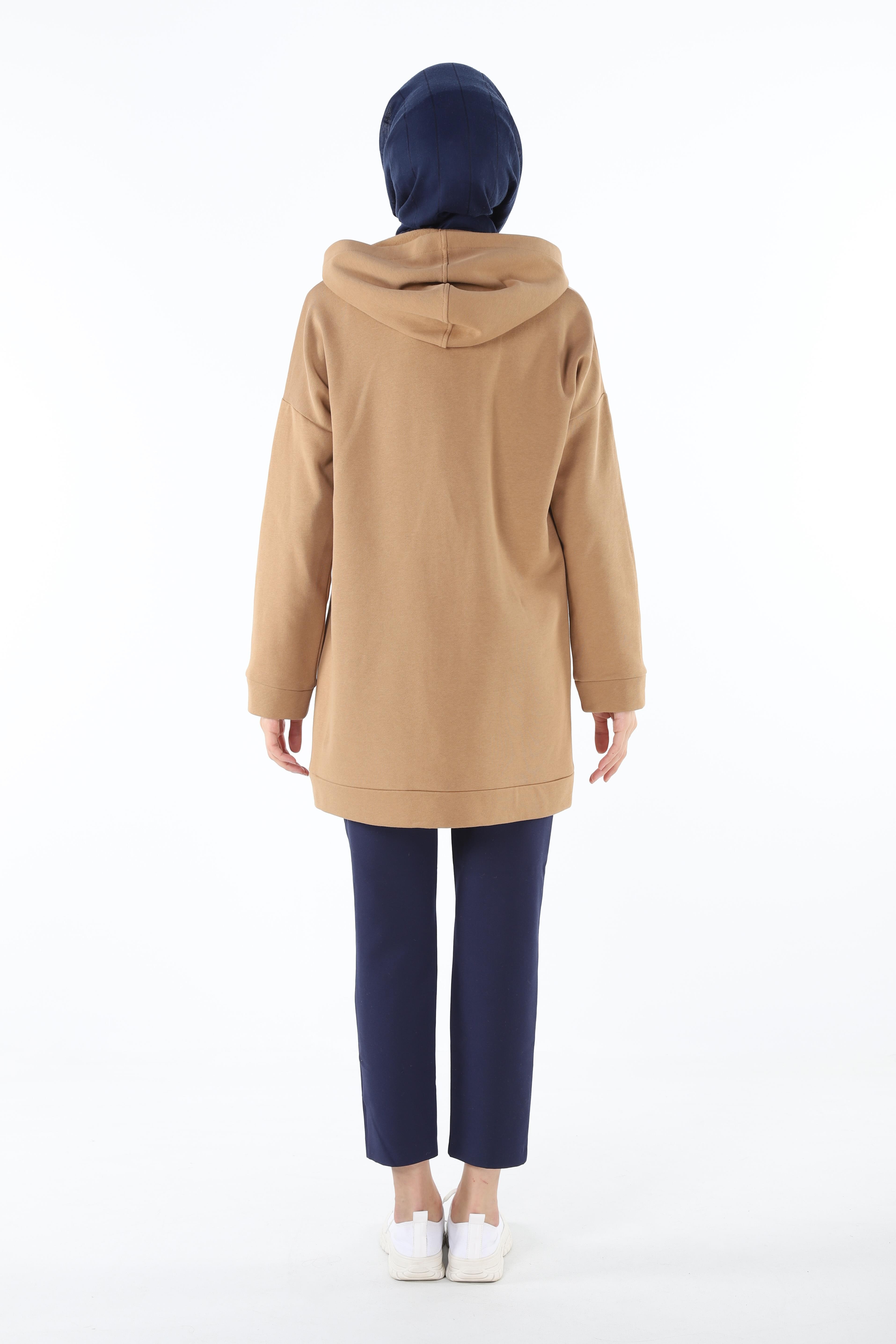 1929_Fermuarlı Tesettür Sweatshirt