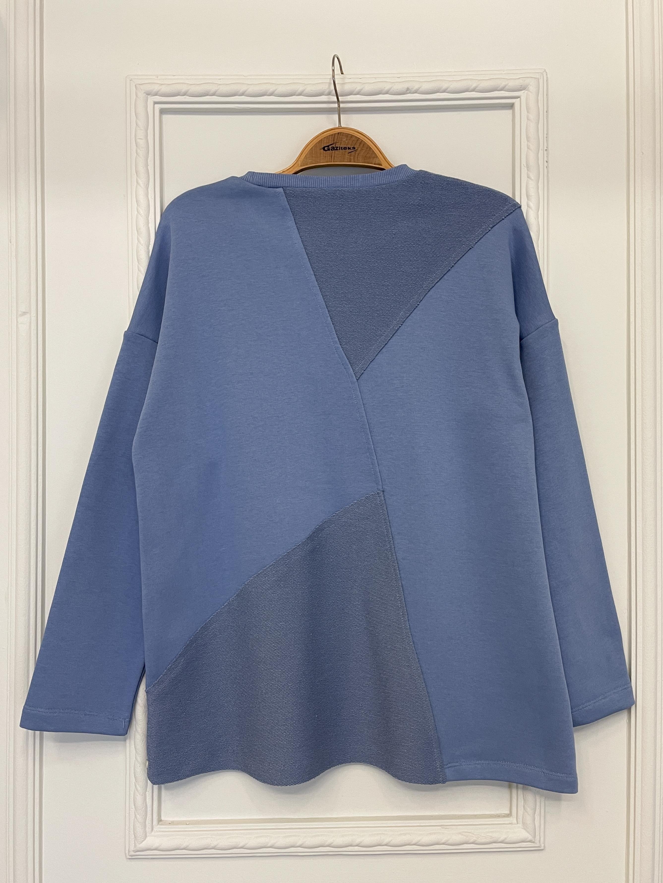 2228_Dikiş Detaylı Oversize Eşofman Tesettür Takım