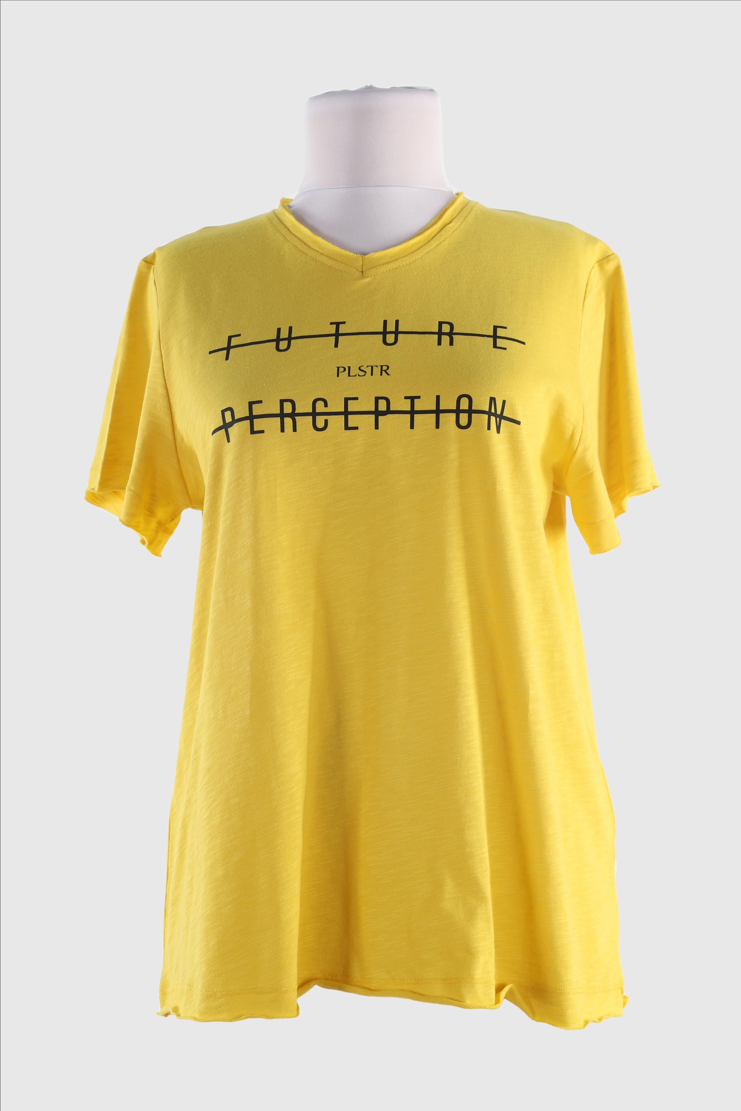 2093_Baskılı V Yaka Kısa Kollu T-shirt