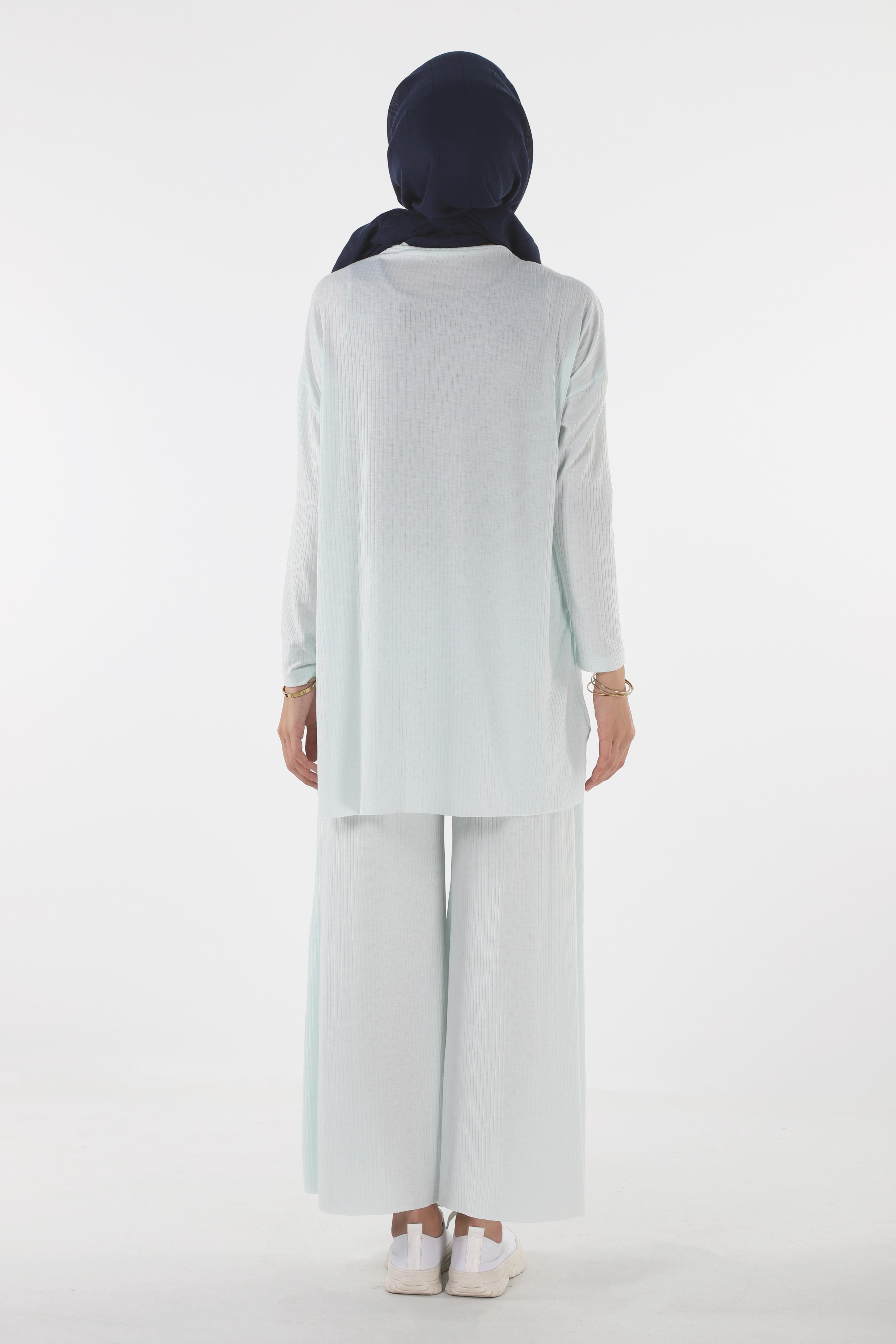 2150_Tesettür Kaşkorse Tunik- Pantolon