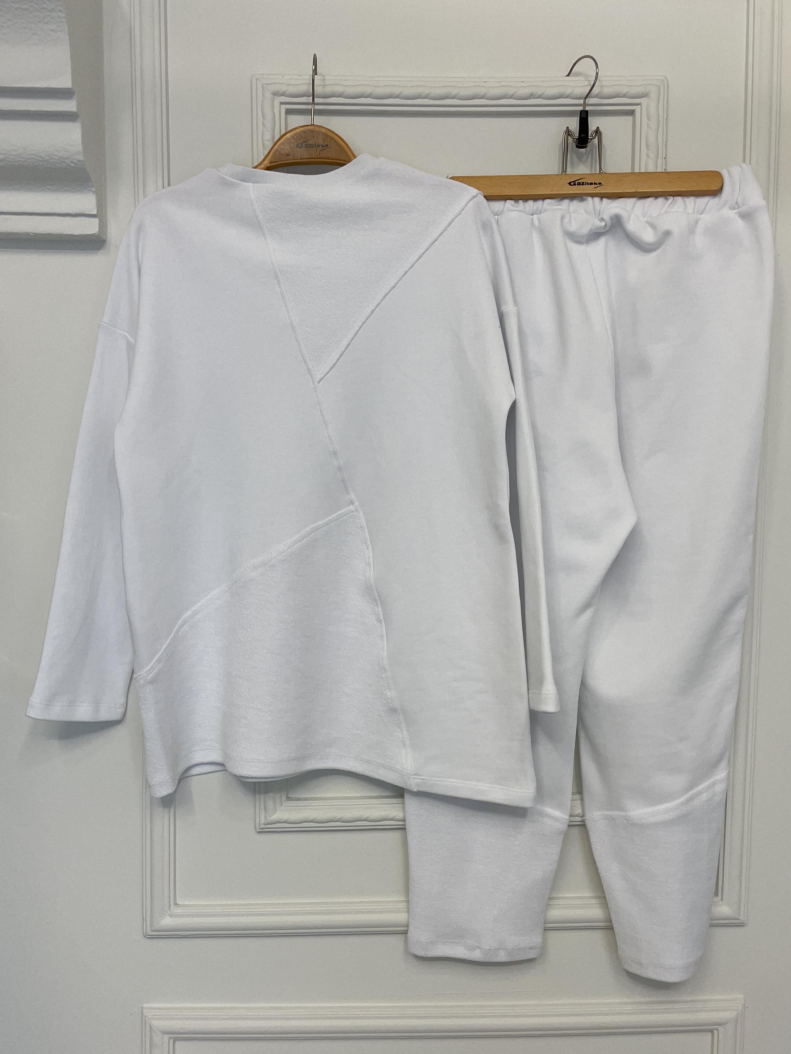 2228_Dikiş Detaylı Oversize Eşofman Tesettür Takım