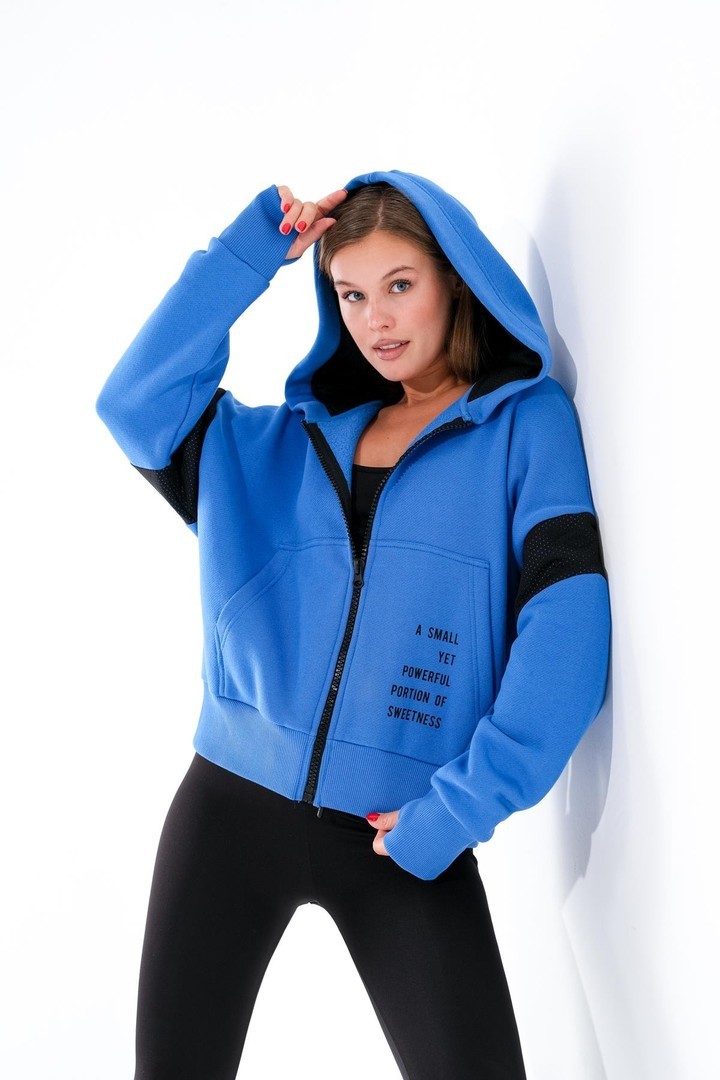 Kadın Fermuarlı Kapüşonlu Oversize Sweatshirt