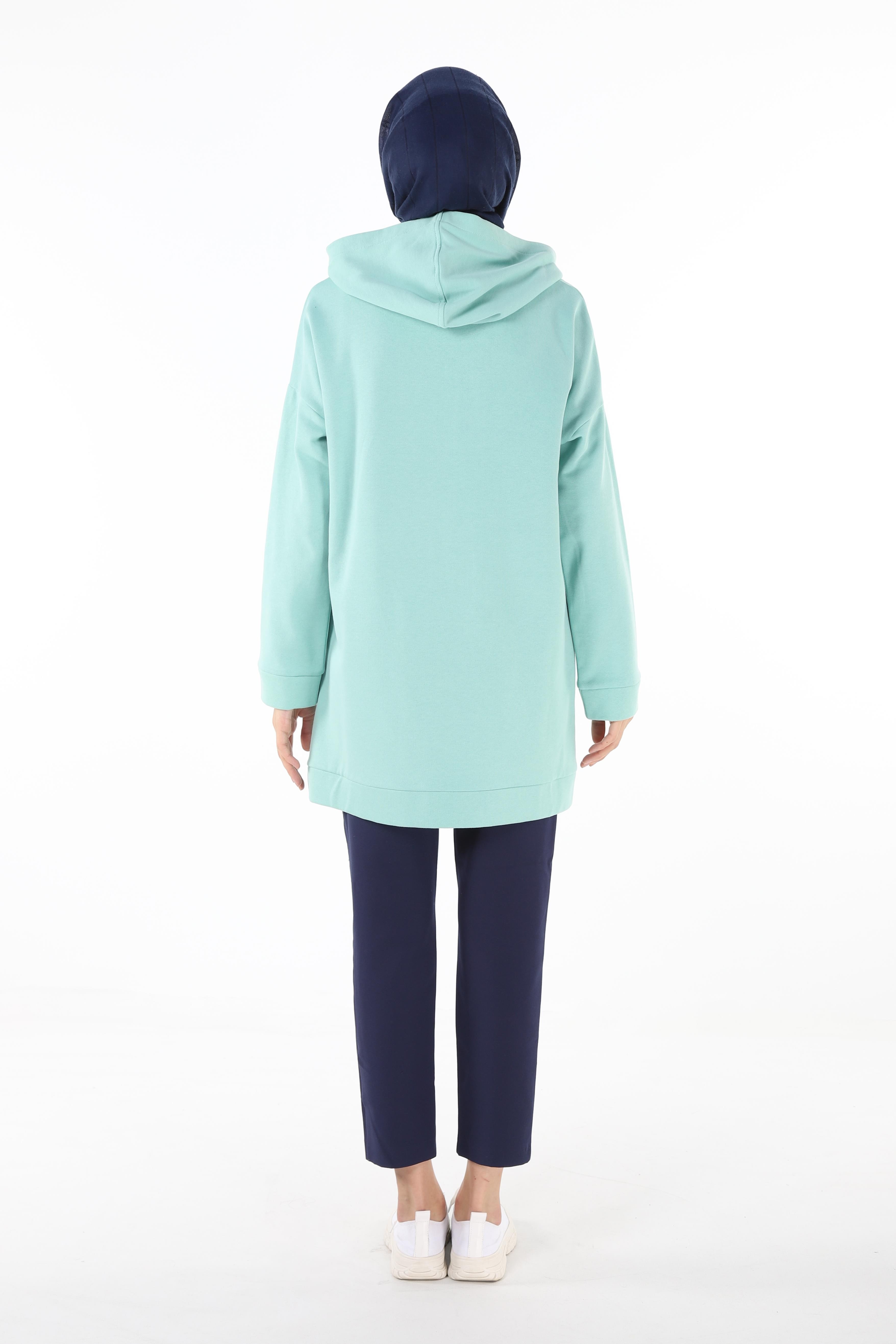 1929_Fermuarlı Tesettür Sweatshirt
