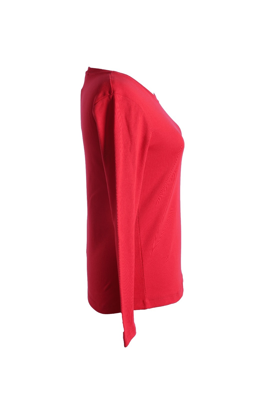 724104_Kadın Uzun Kollu Basic Bisiklet Yaka Tshirt