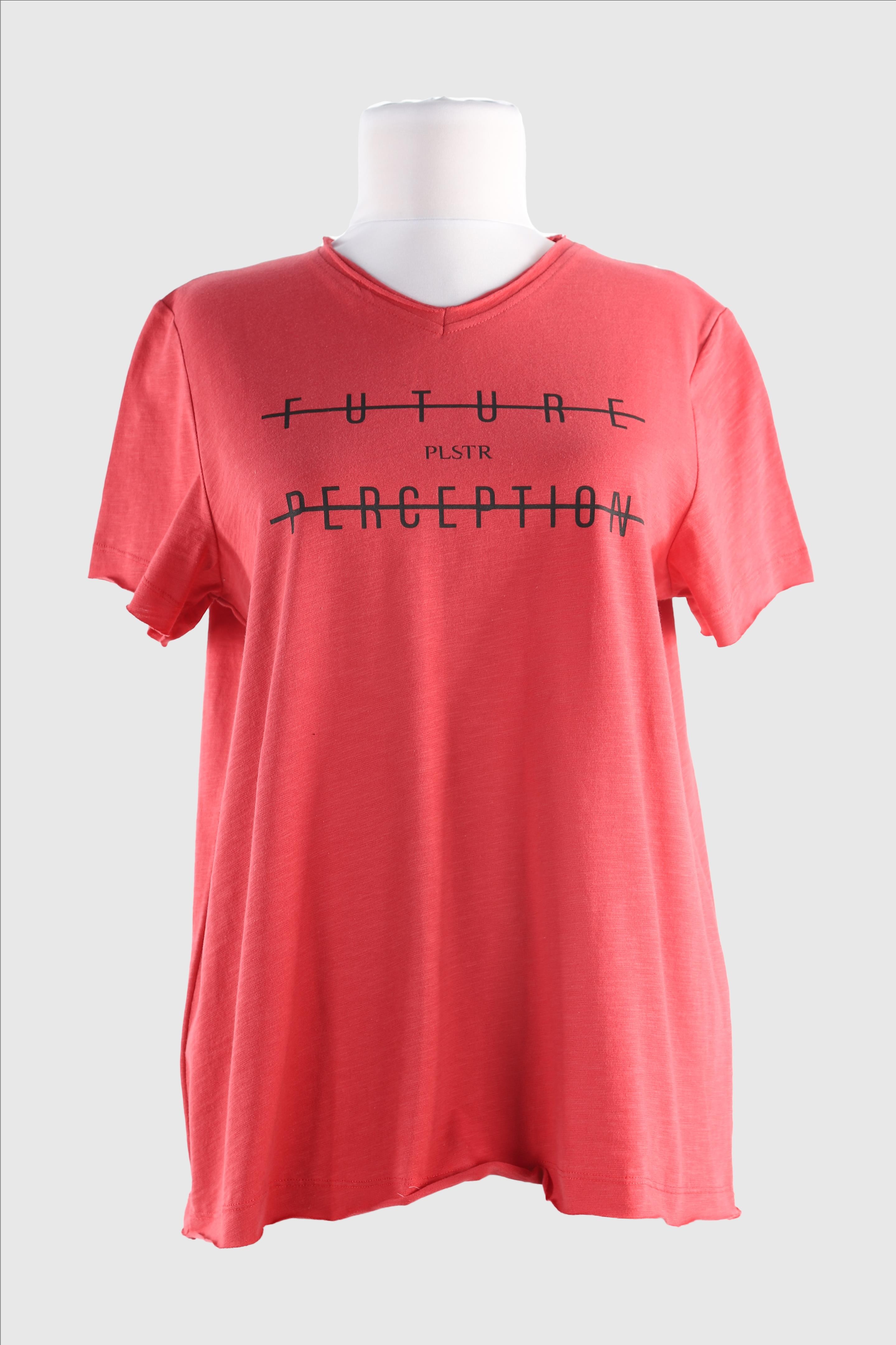 2093_Baskılı V Yaka Kısa Kollu T-shirt