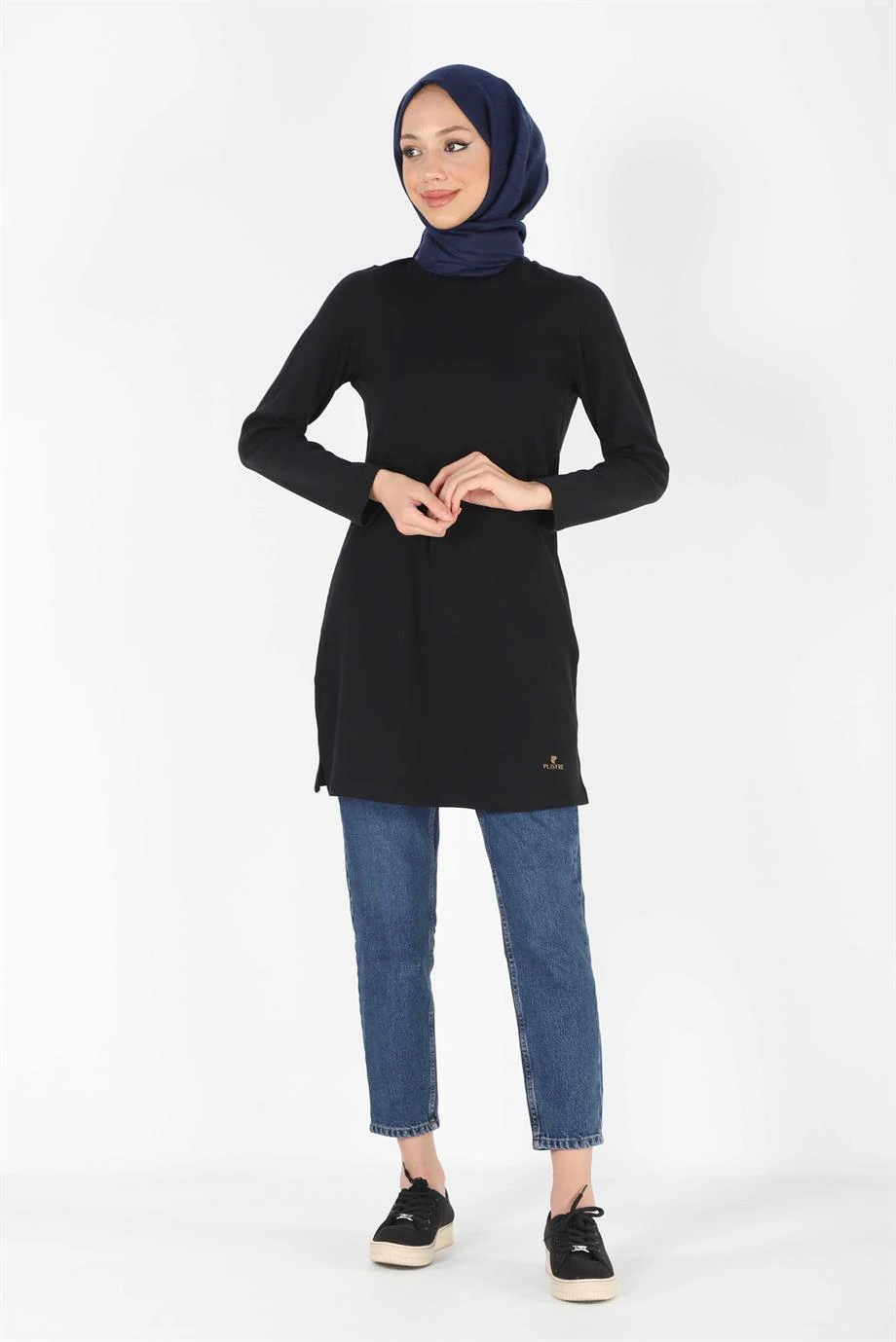 2064_Baskılı Kaşkorse Tesettür Tunik Rahat