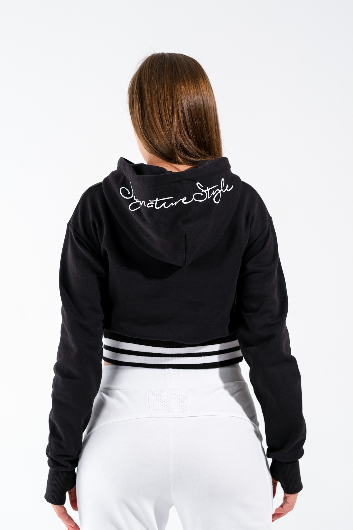 Kadın Kapüşonlu Crop Sweatshirt