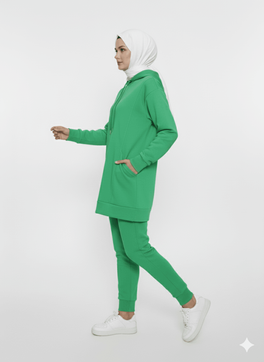 2273_Kapüşonlu Sweatshirt & Pantolon Eşofman Takımı