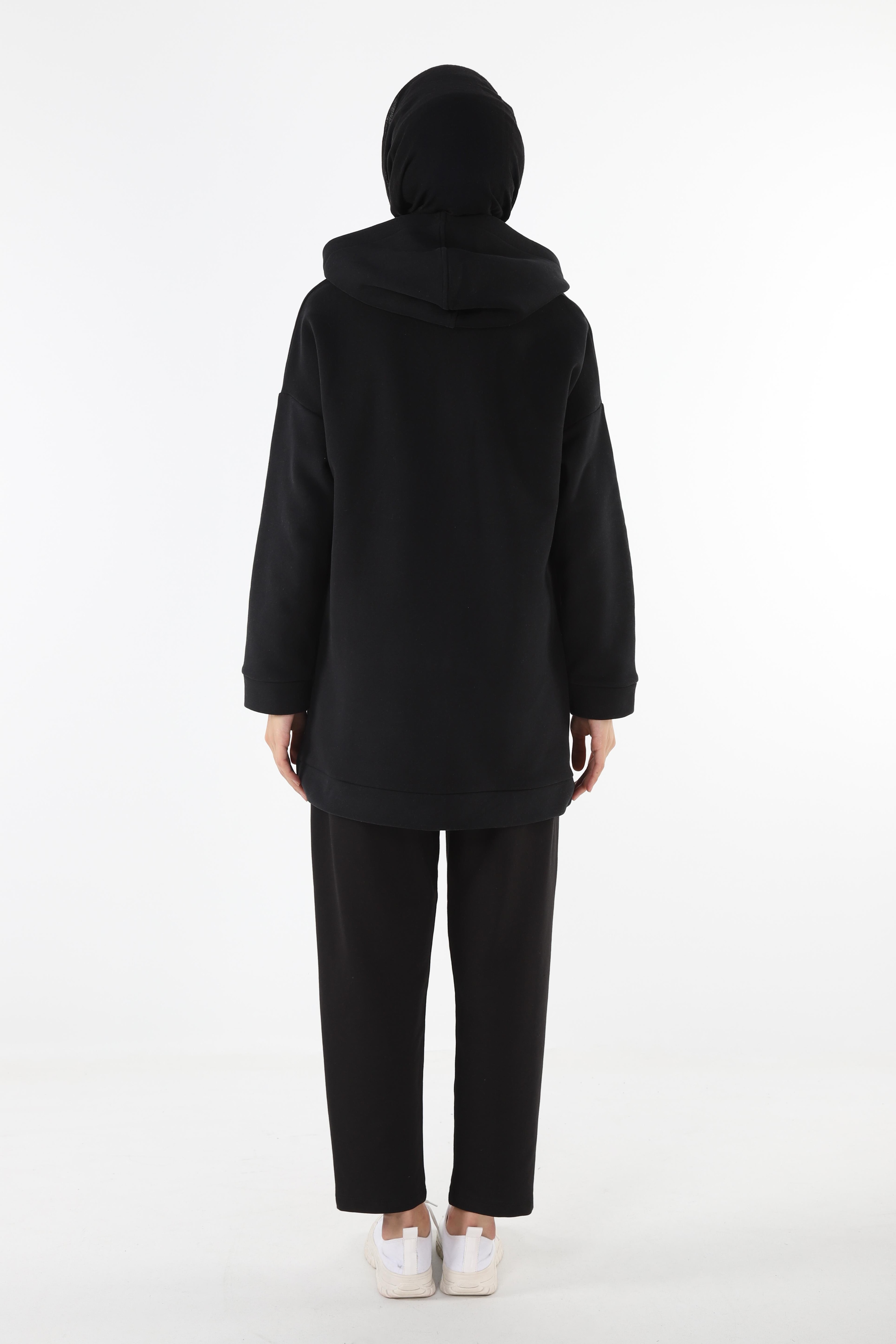 1929_Fermuarlı Tesettür Sweatshirt