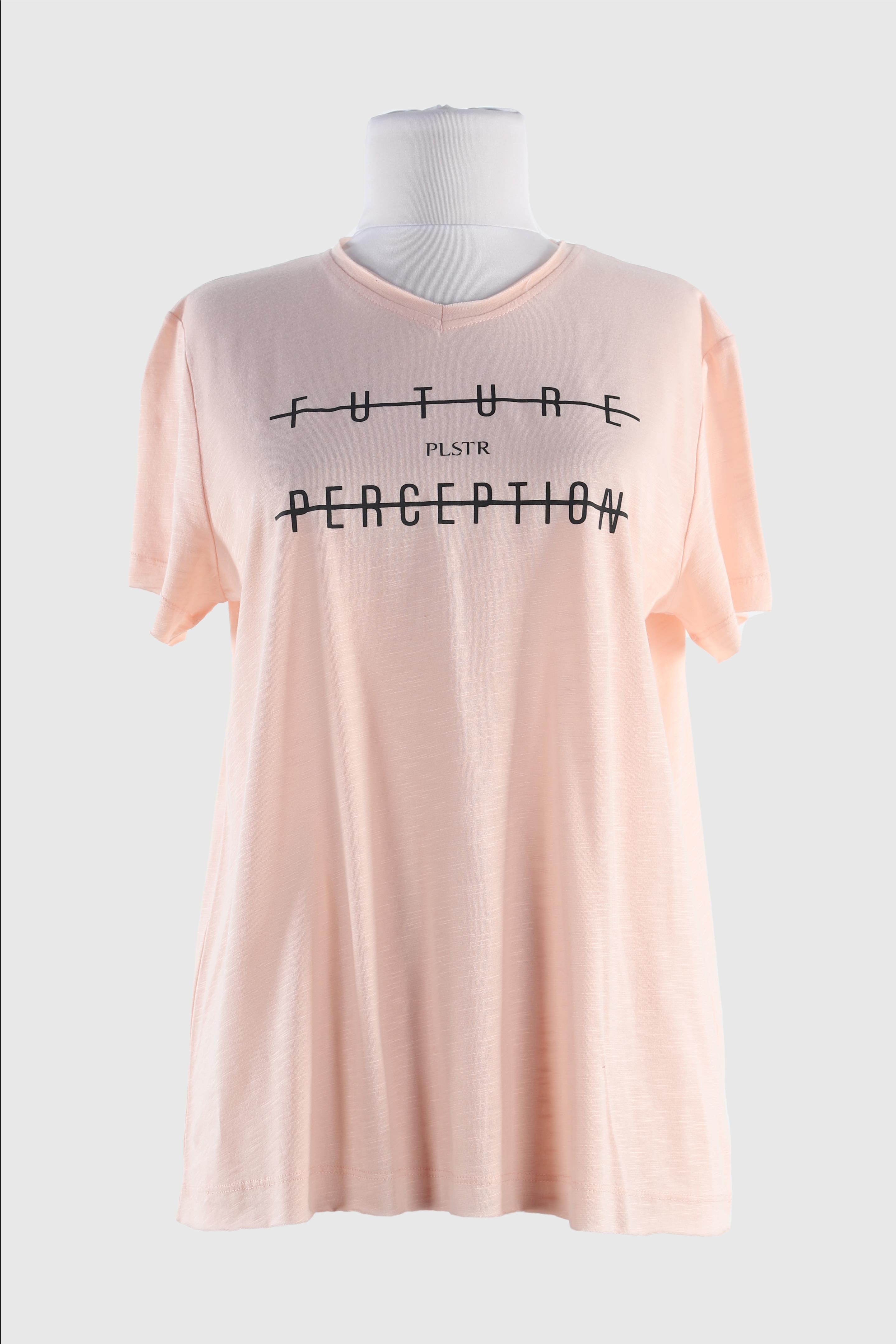 2093_Baskılı V Yaka Kısa Kollu T-shirt