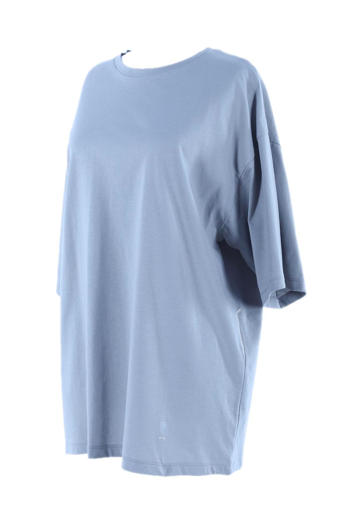 2096_Kısa Kollu Oversize Basic T-shirt