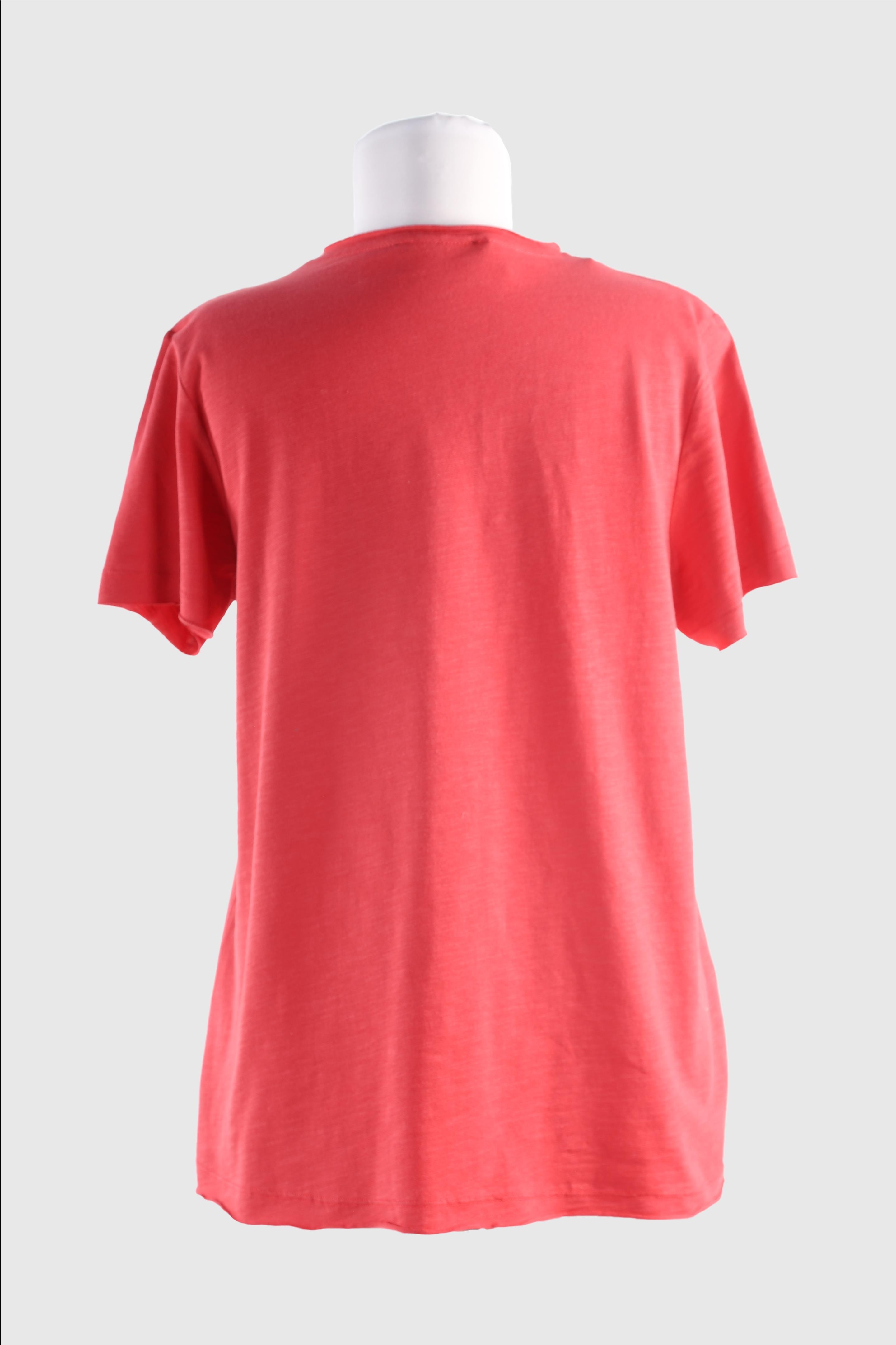 2093_Baskılı V Yaka Kısa Kollu T-shirt